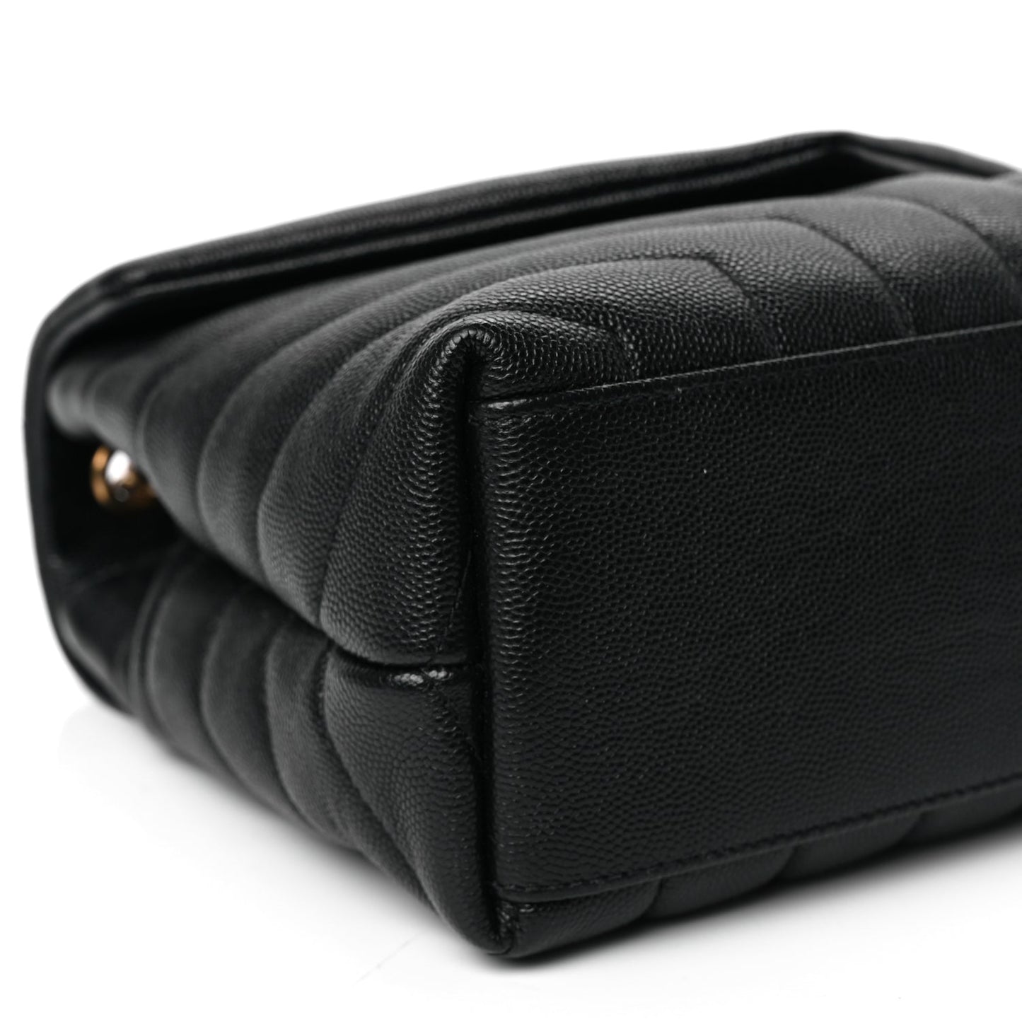 Saint Laurent Grain de Poudre Calfskin Y Quilted Monogram Small Loulou Chain Satchel Black