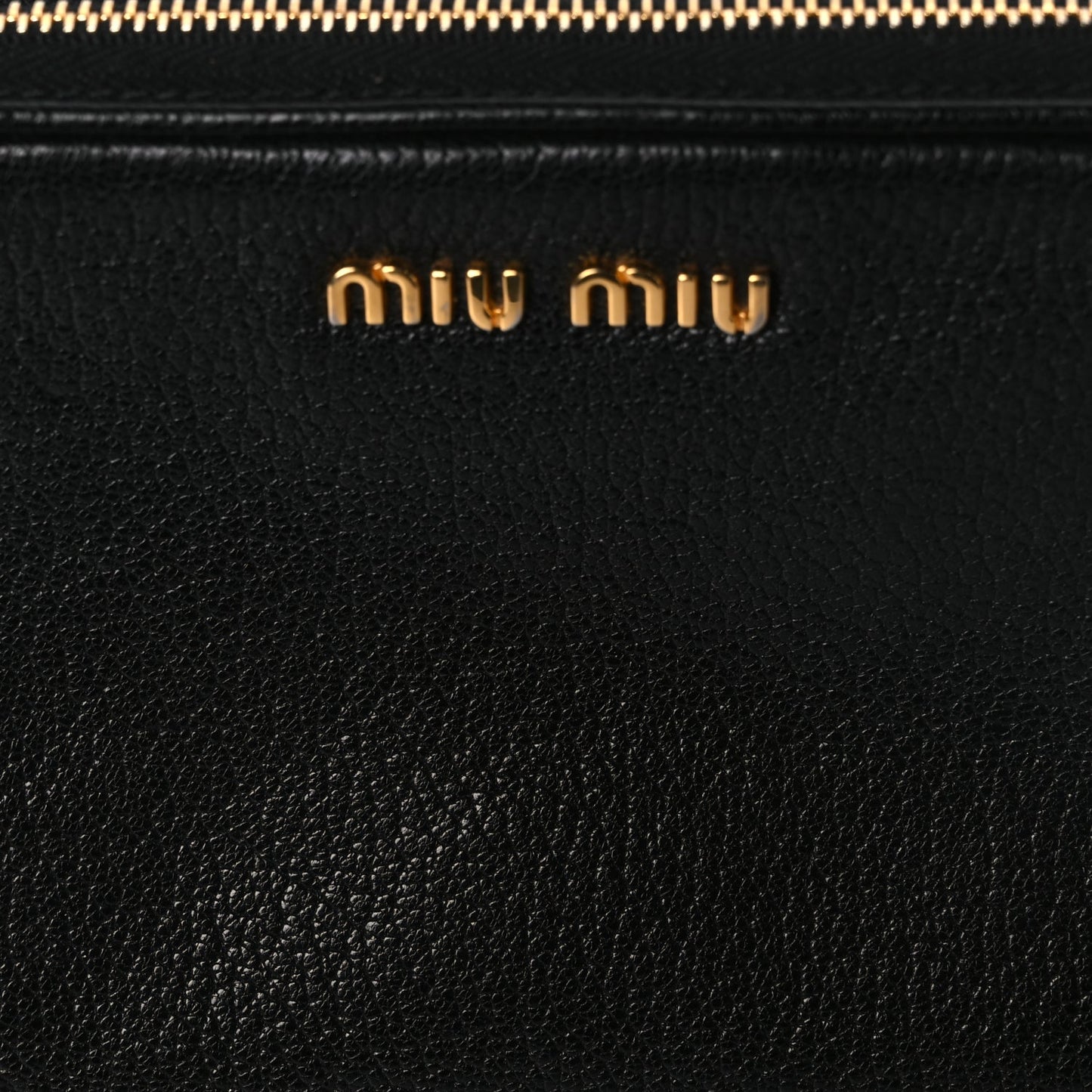 Miu Miu Goatskin Madras Double Zip Pochette Clutch Black