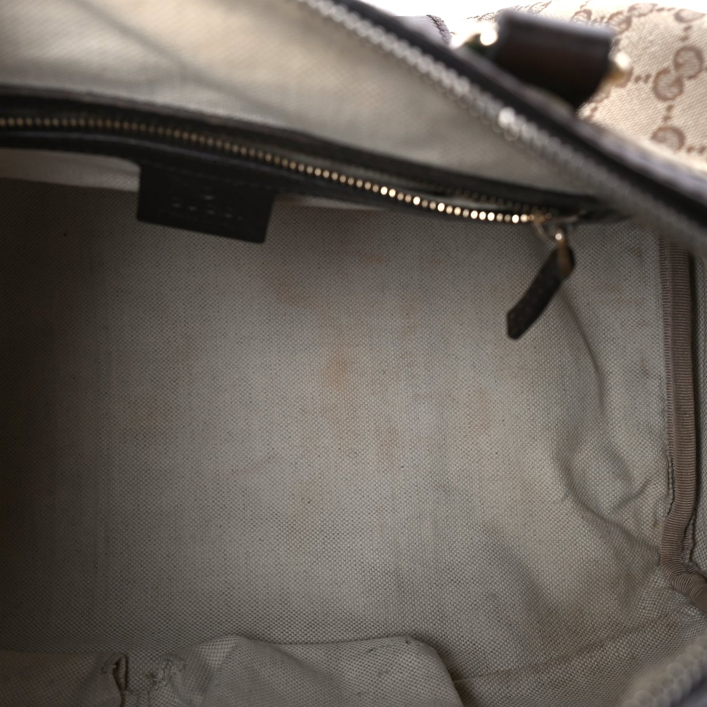 Gucci Monogram Selleria Calfskin Vintage Web Medium Boston Beige Ebony Cocoa Beige Ebony Cocoa