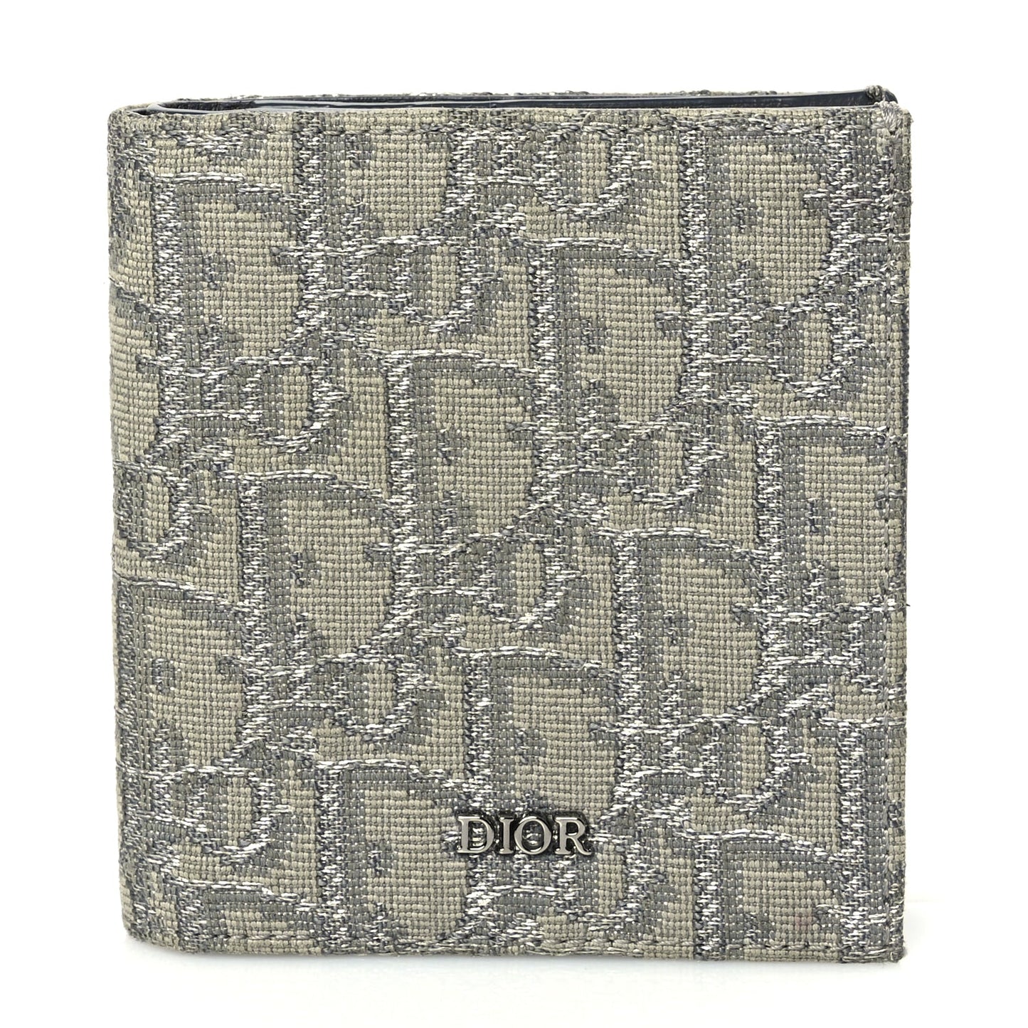 Christian Dior Oblique Bi-Fold Card Holder Grey