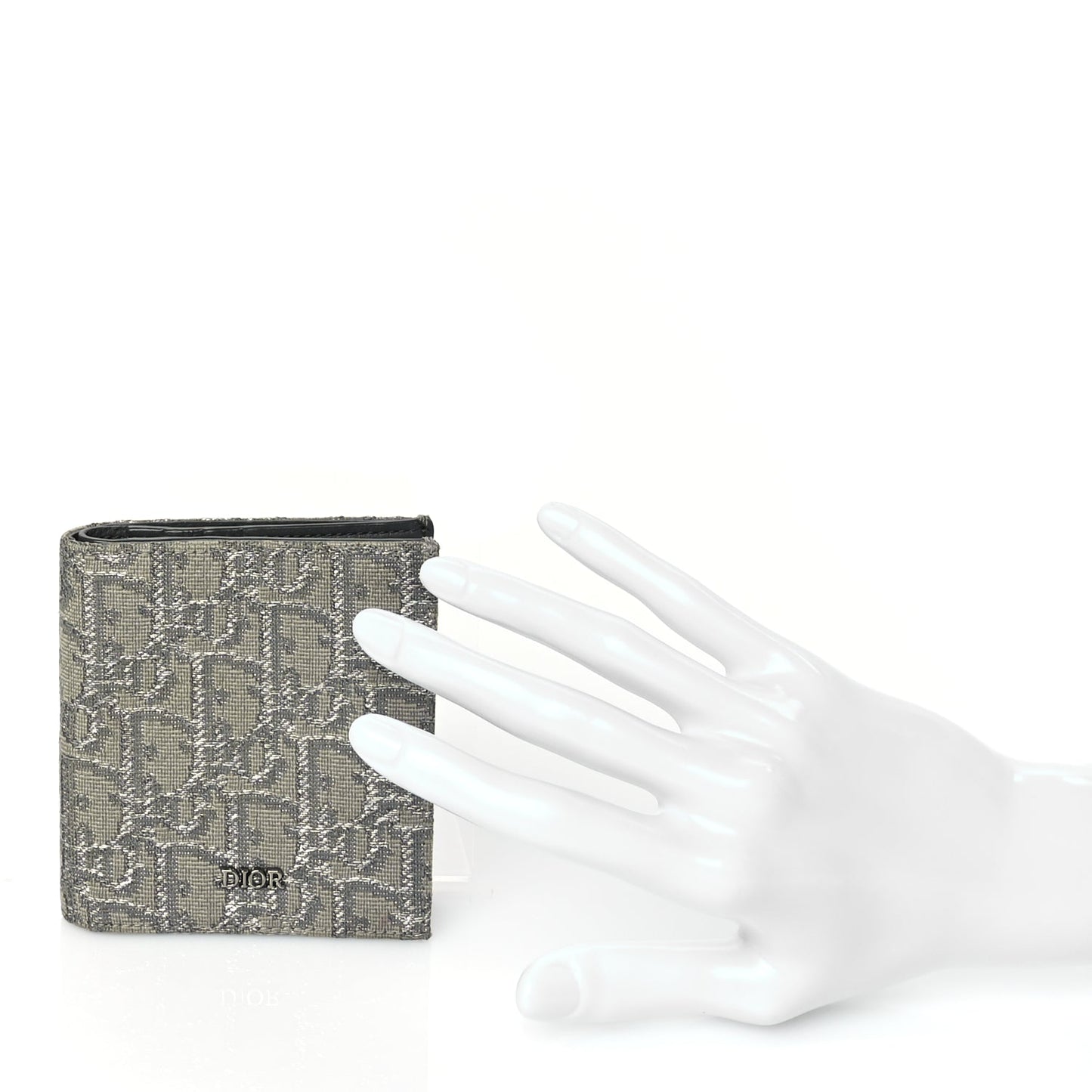 Christian Dior Oblique Bi-Fold Card Holder Grey