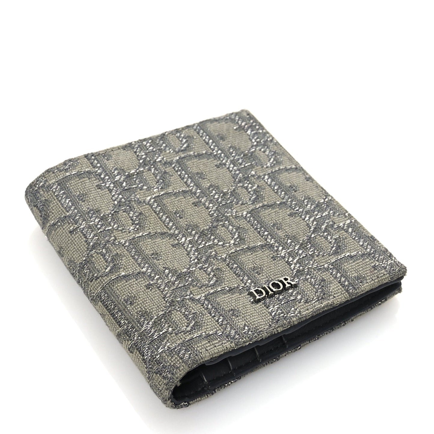 Christian Dior Oblique Bi-Fold Card Holder Grey