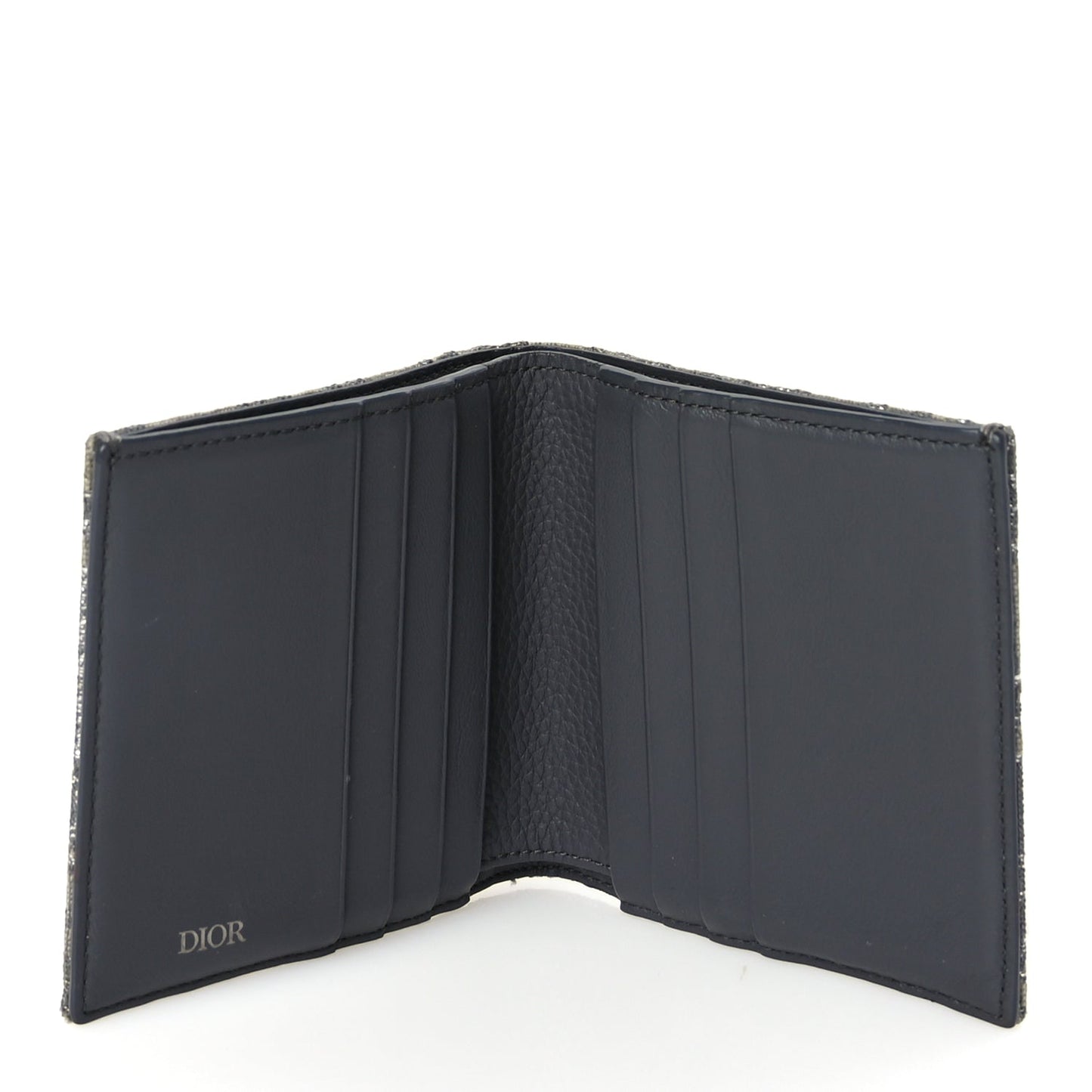 Christian Dior Oblique Bi-Fold Card Holder Grey