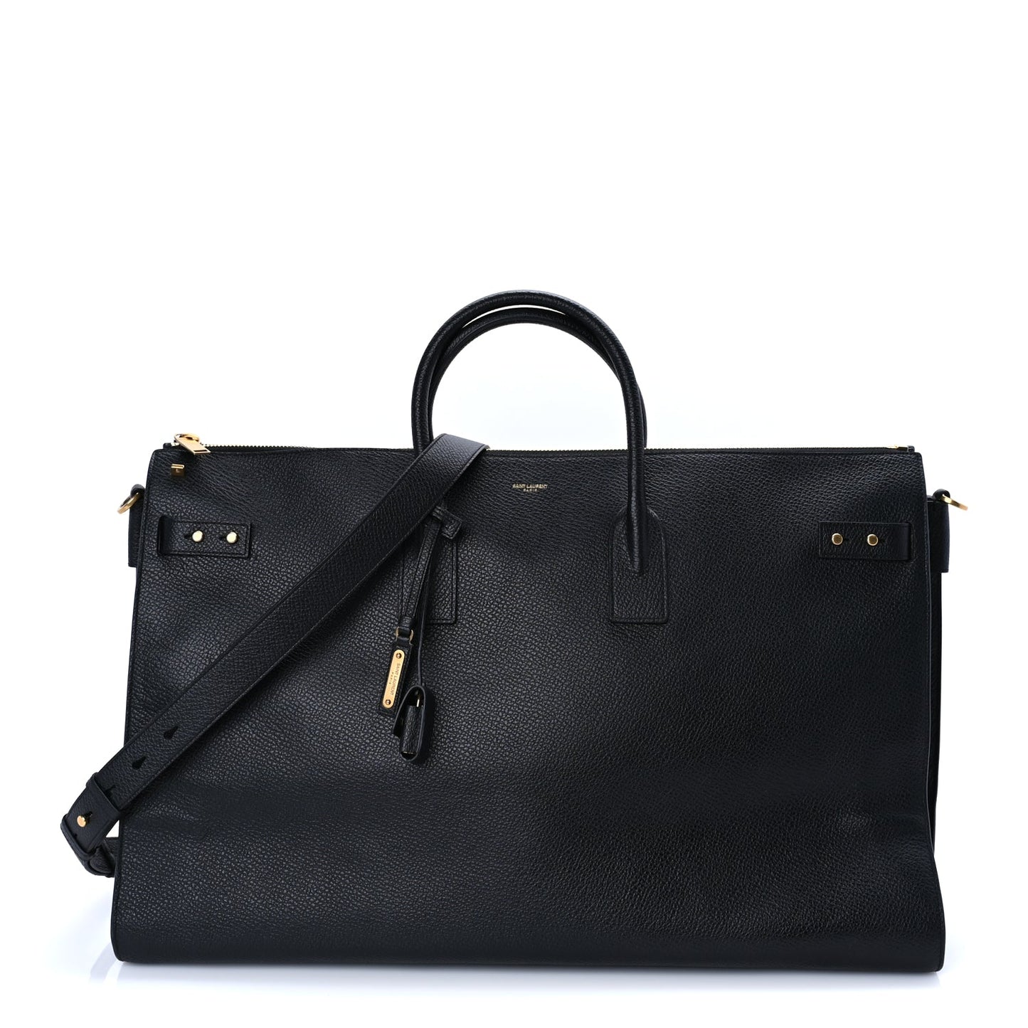 Saint Laurent Grained Calfskin 48H Sac De Jour Duffle Black