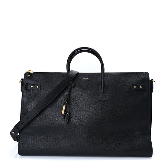 Saint Laurent Grained Calfskin 48H Sac De Jour Duffle Black