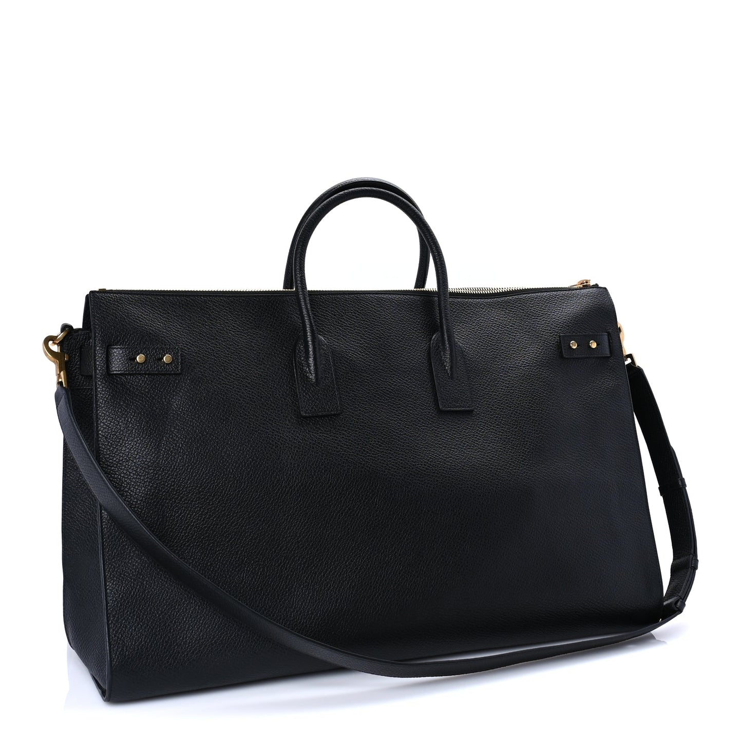 Saint Laurent Grained Calfskin 48H Sac De Jour Duffle Black