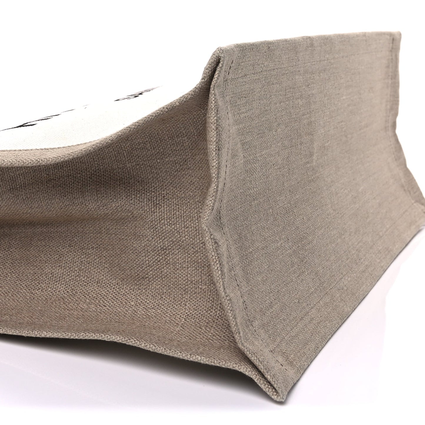 Saint Laurent Linen Calfskin Small Rive Gauche Tote  Greggio Natural