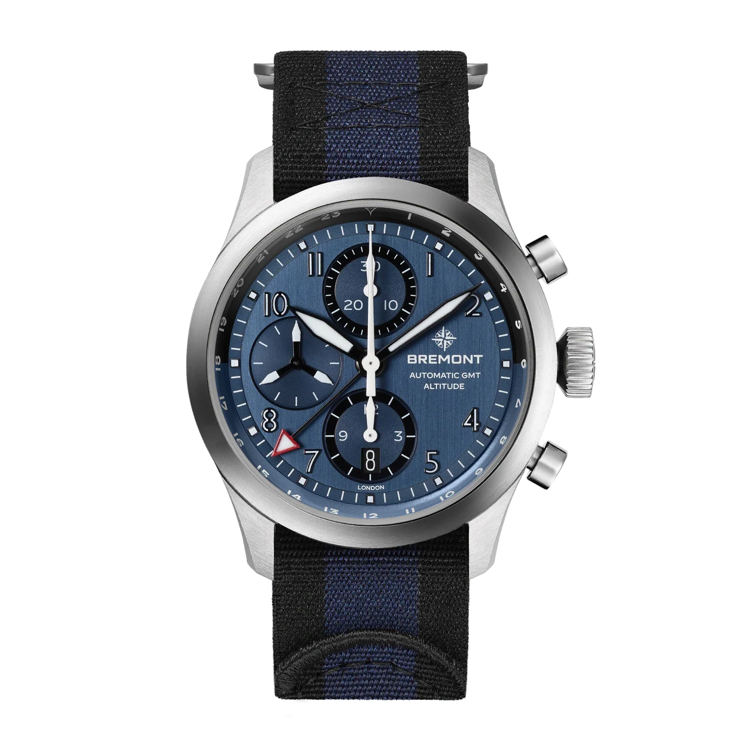 Altitude 42mm Chronograph GMT Blue Dial Nato Strap