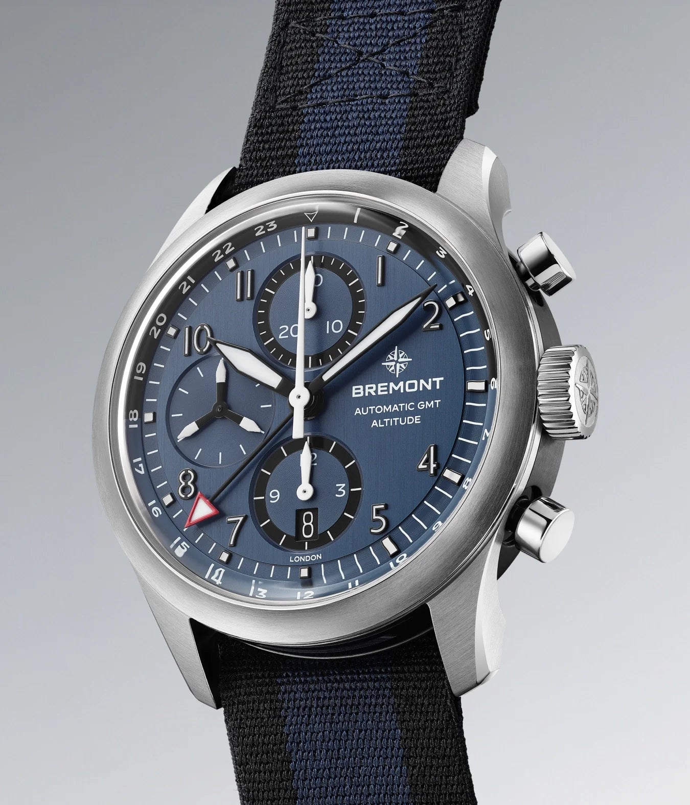 Altitude 42mm Chronograph GMT Blue Dial Nato Strap