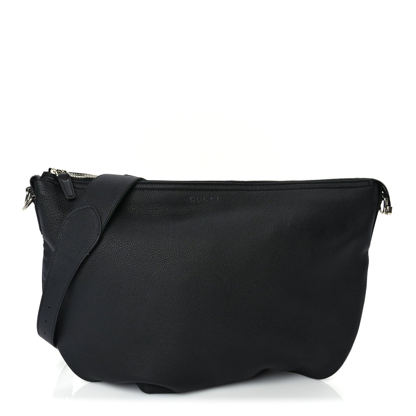Gucci Grained Calfskin Large B Shoulder Bag Black