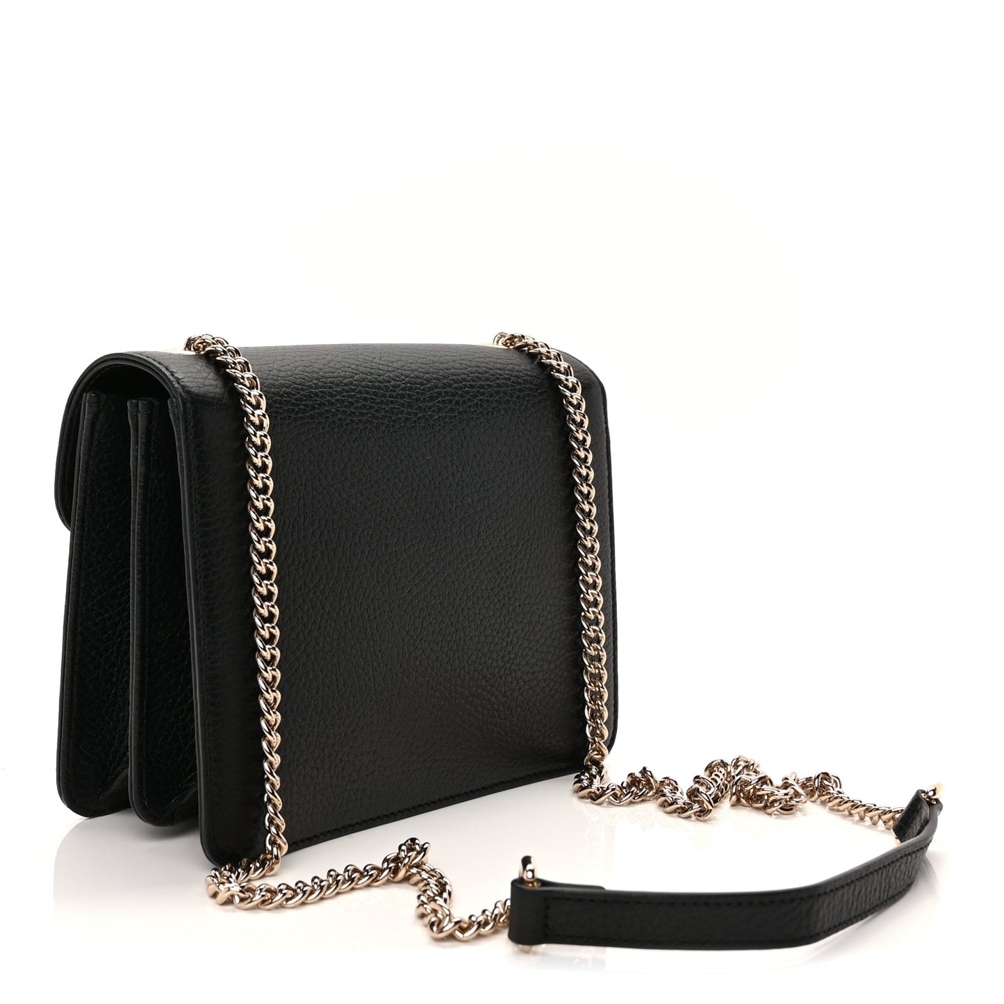 Gucci Dollar Calfskin Small Interlocking G Shoulder Bag Black