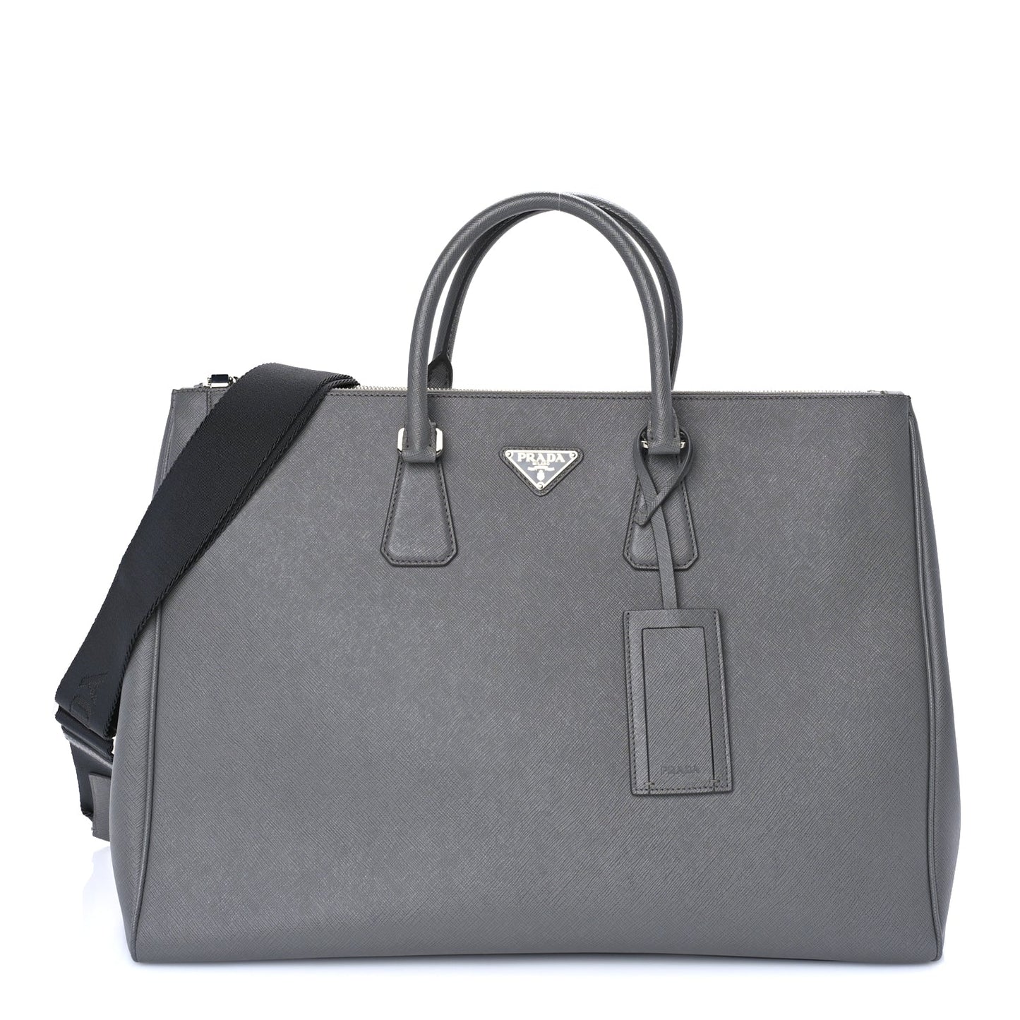Prada Saffiano Travel Extra Large Galleria Double Zip Tote  Marmo