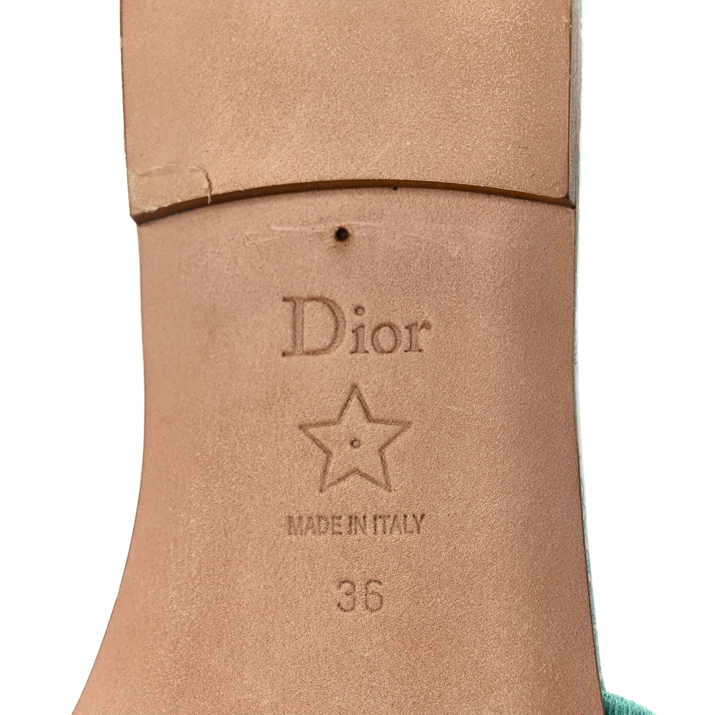 Christian Dior Canvas Toile De Jouy Embroidered Dway Flat Slide Sandals 36 Aquamarine