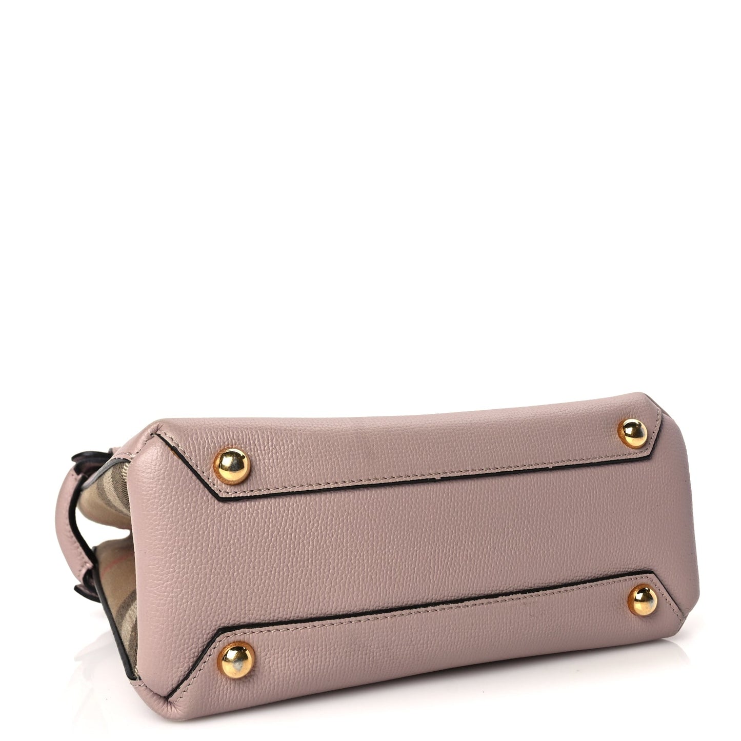 Burberry Derby Calfskin House Check Small Banner Tote Pink