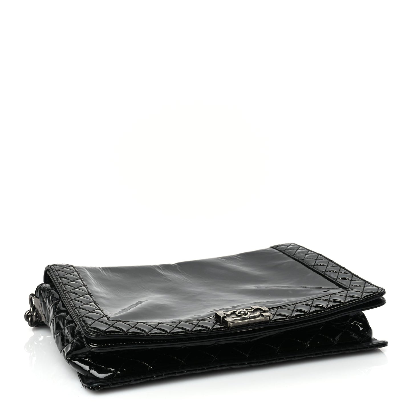 Chanel Patent Large Boy Reverso Flap Black