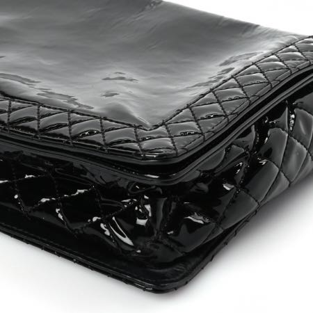 Chanel Patent Large Boy Reverso Flap Black