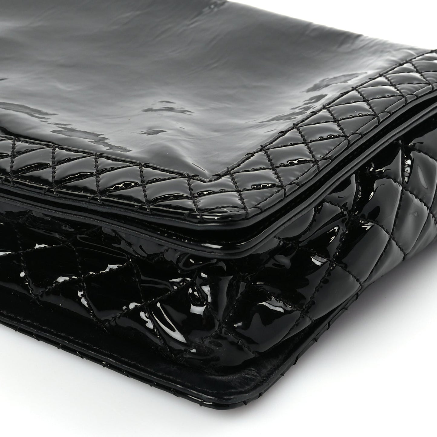 Chanel Patent Large Boy Reverso Flap Black