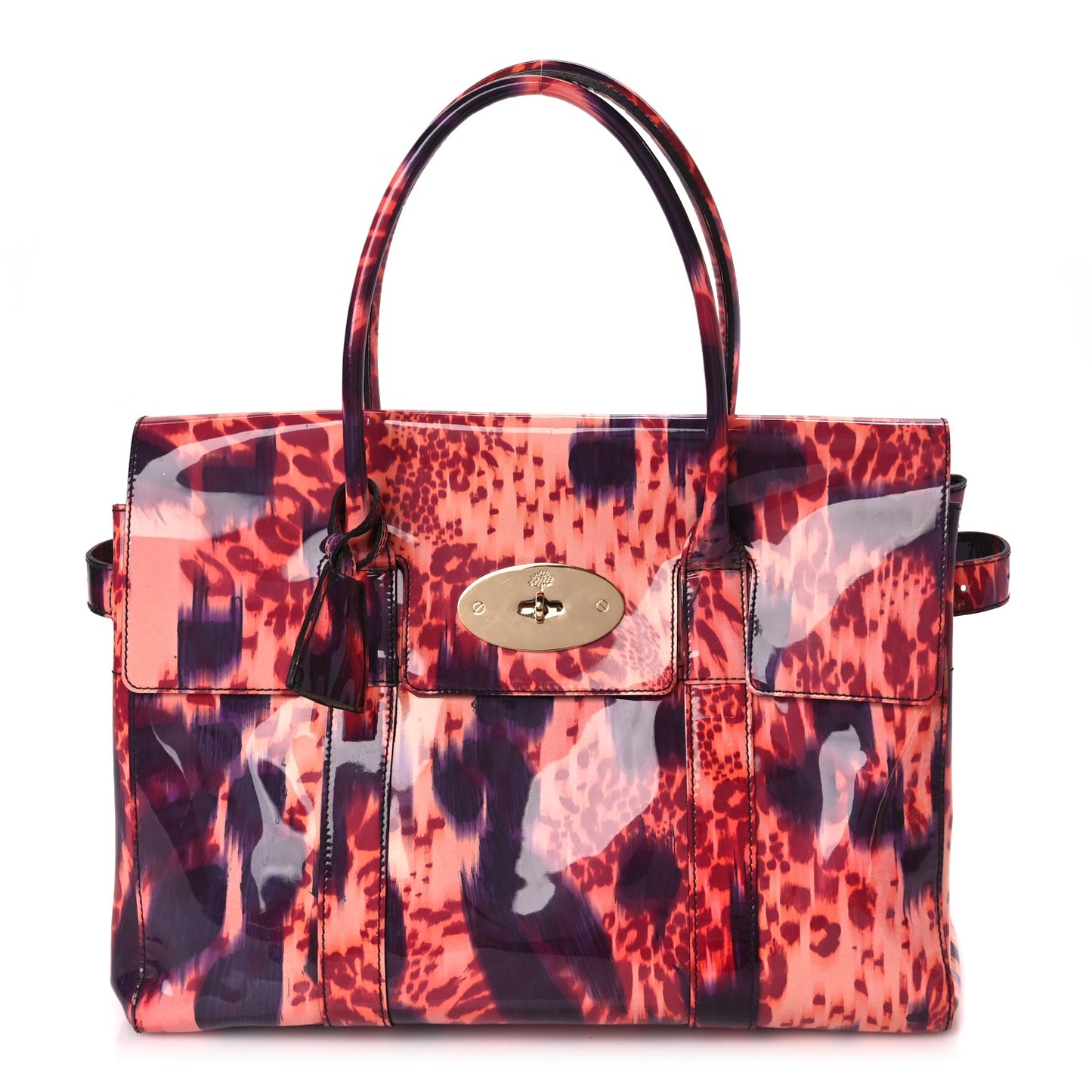 Mulberry Patent Loopy Leopard Bayswater Plum