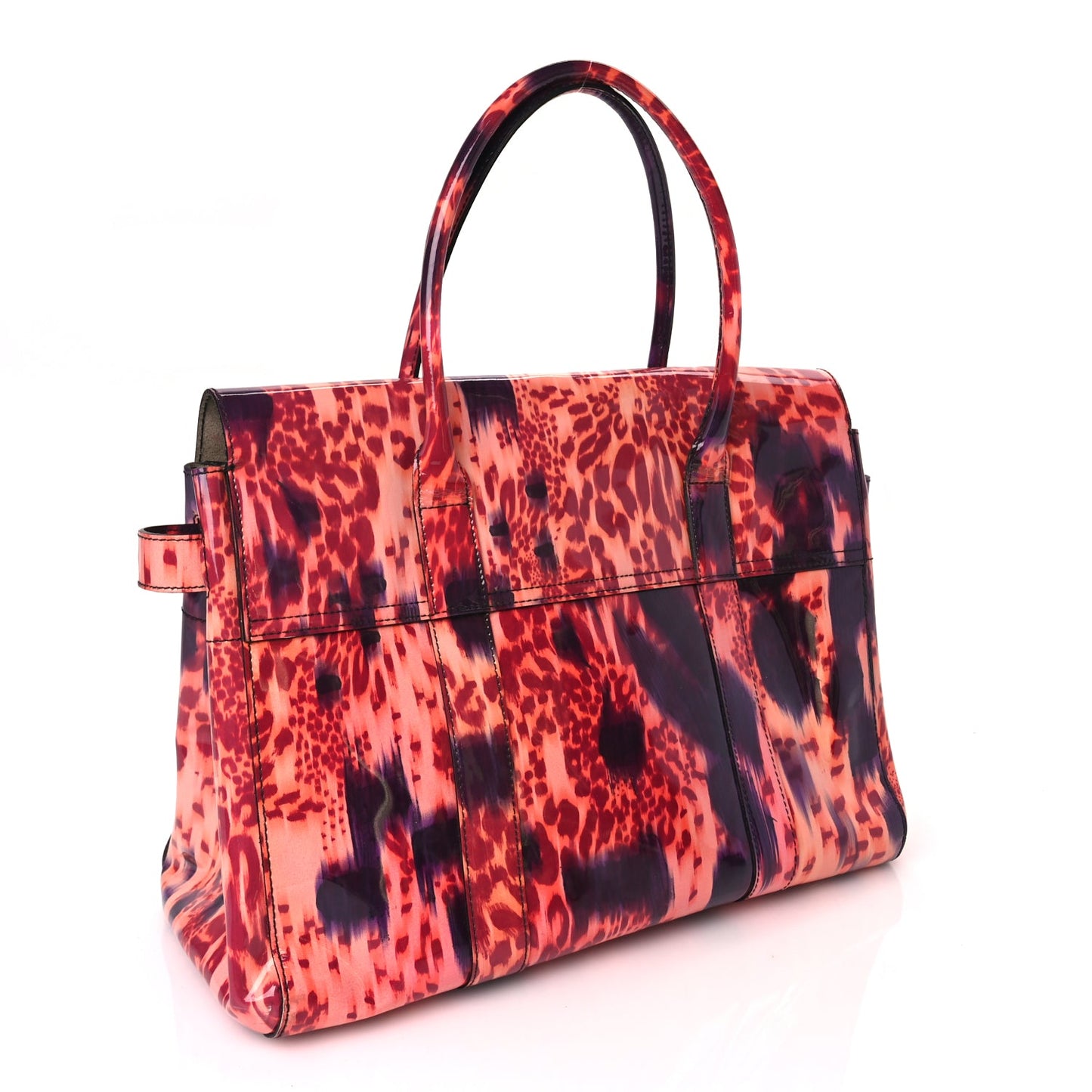 Mulberry Patent Loopy Leopard Bayswater Plum