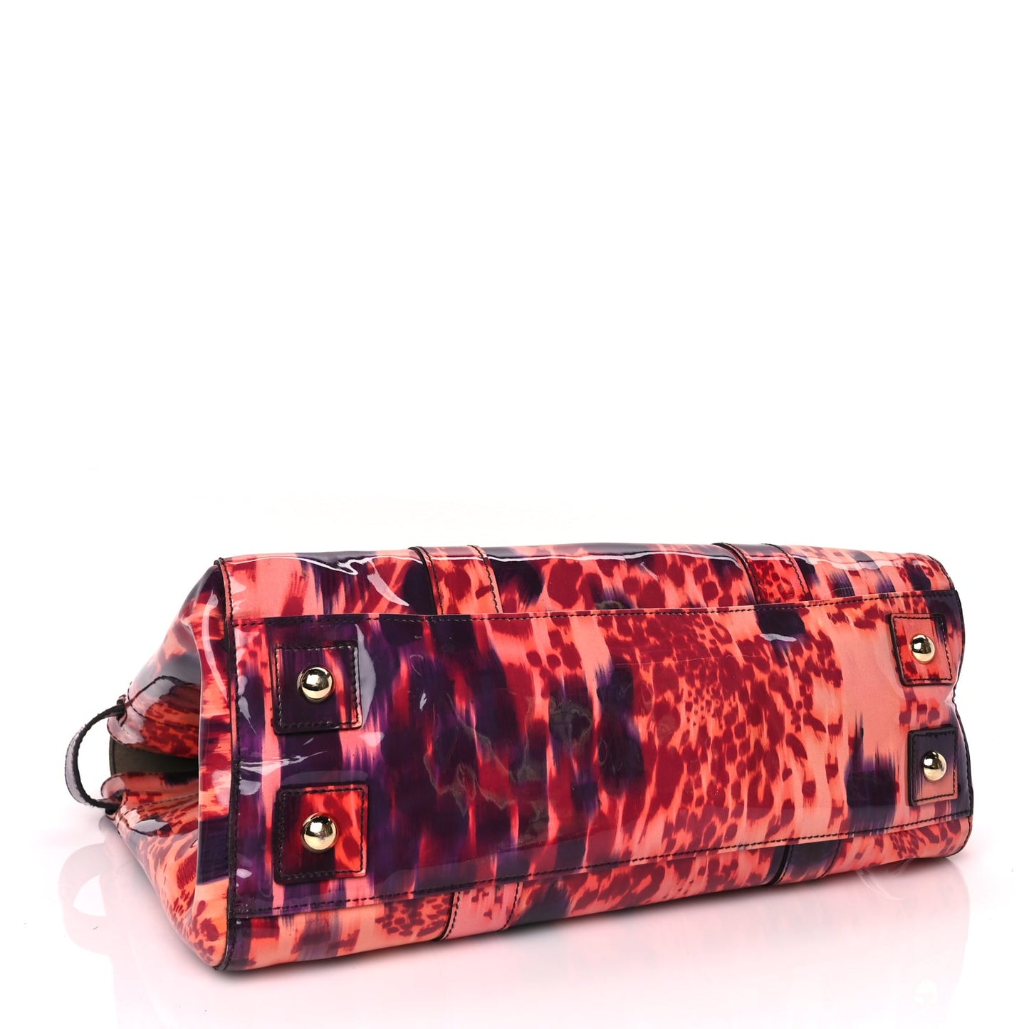 Mulberry Patent Loopy Leopard Bayswater Plum