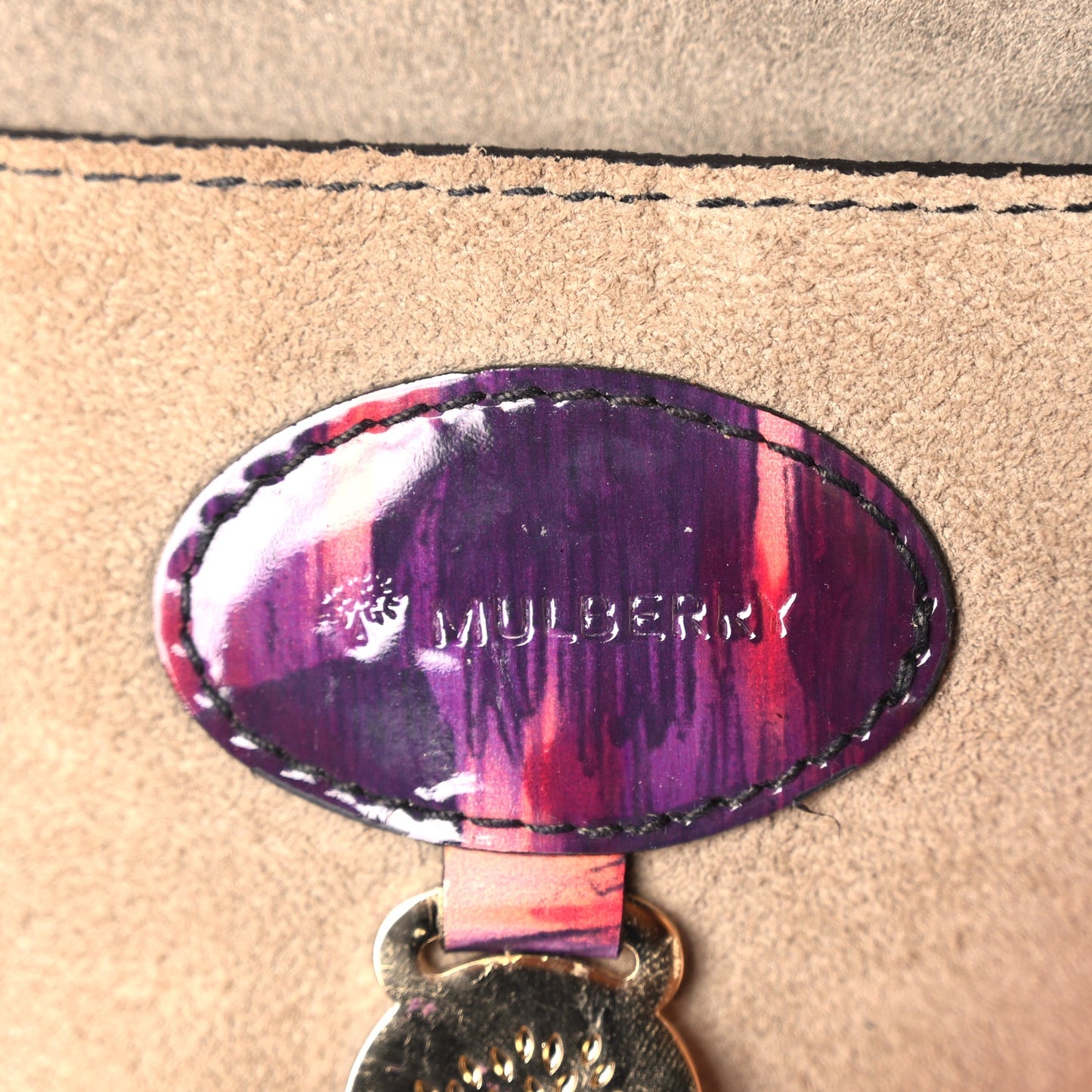 Mulberry Patent Loopy Leopard Bayswater Plum