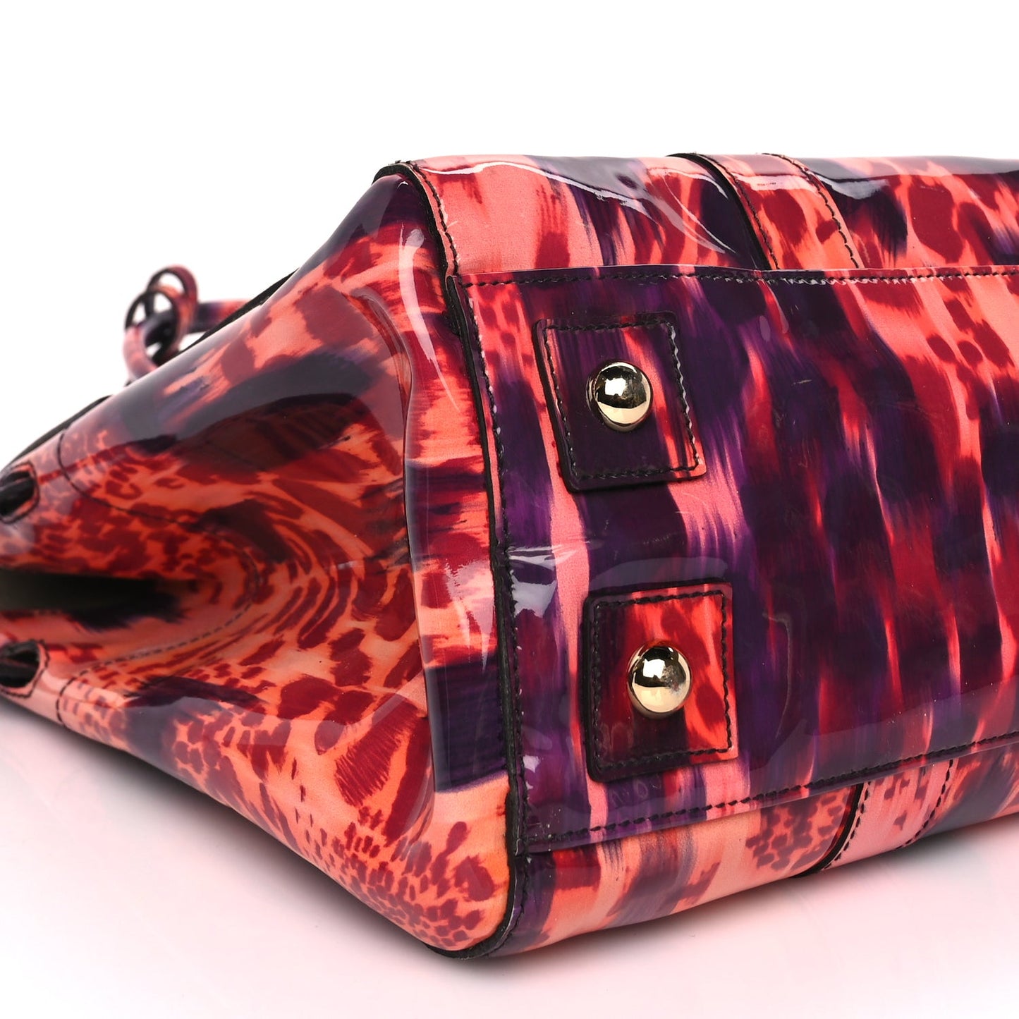 Mulberry Patent Loopy Leopard Bayswater Plum
