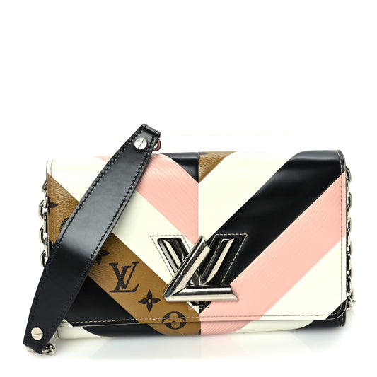 Louis Vuitton Epi Reverse Monogram Twist Chain Wallet Rose Ballerine