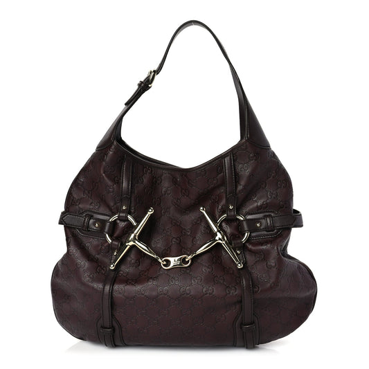 Gucci Guccissima 85th Anniversary Horsebit Hobo Burgundy
