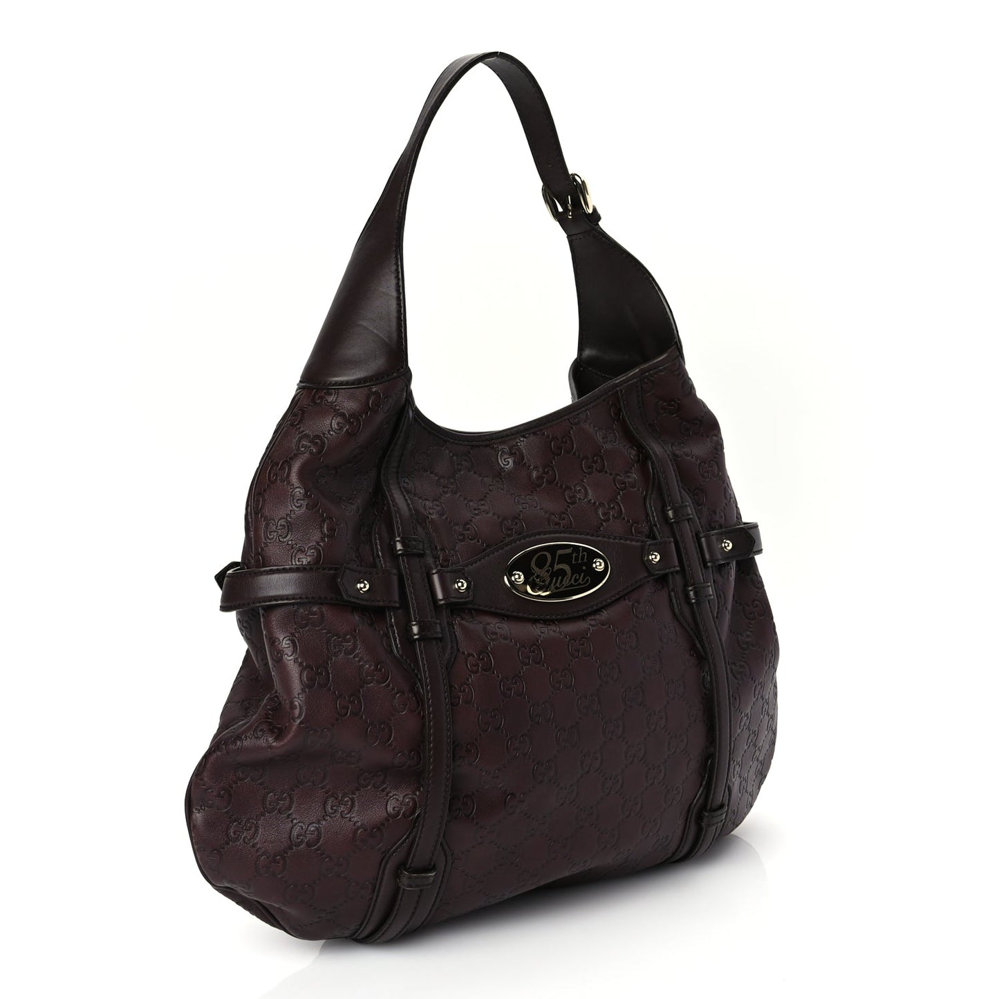 Gucci Guccissima 85th Anniversary Horsebit Hobo Burgundy