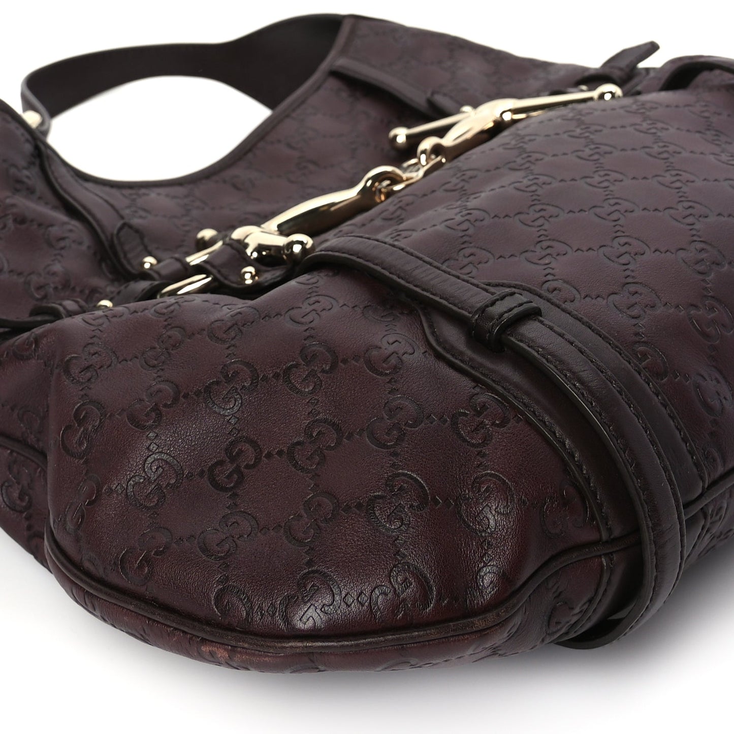 Gucci Guccissima 85th Anniversary Horsebit Hobo Burgundy