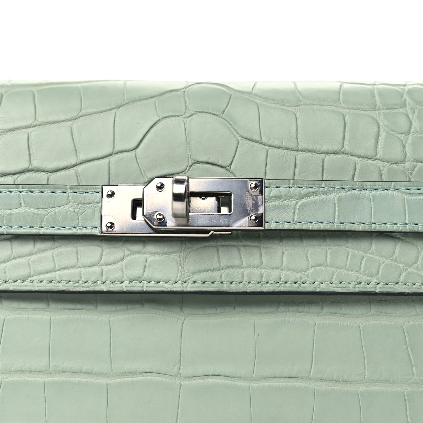 Hermes Matte Alligator Kelly Wallet To Go Vert D Eau