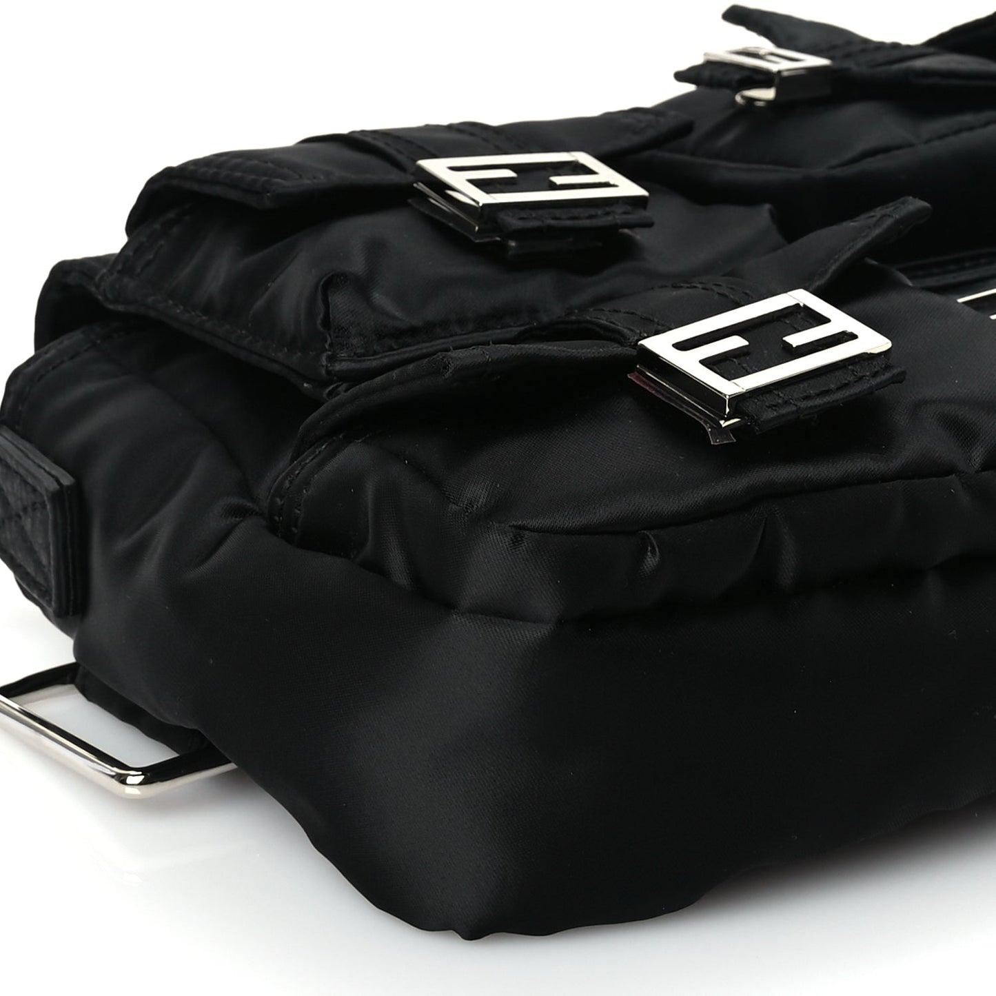 Fendi Econyl Cuoio Romano Multipocket Baguette Black