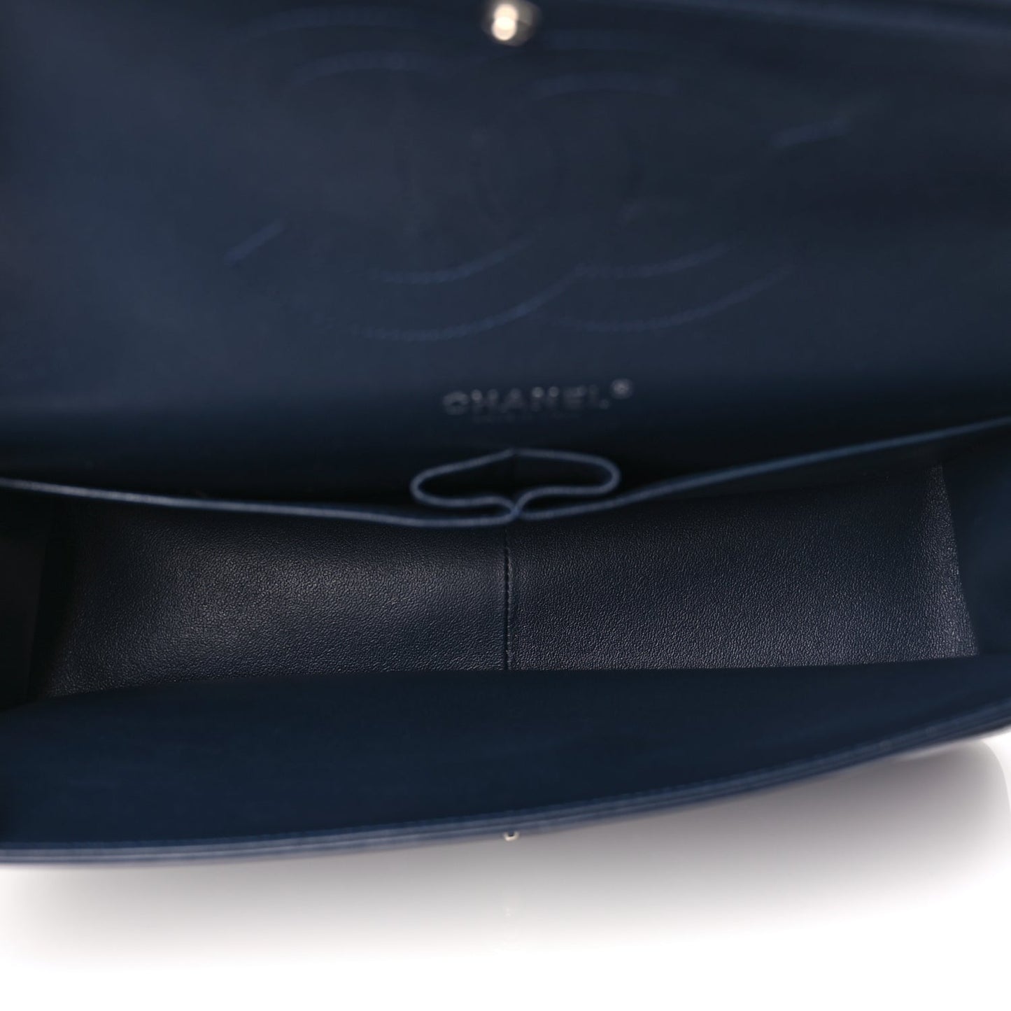 Chanel Patent Quilted Jumbo Double Flap Navy