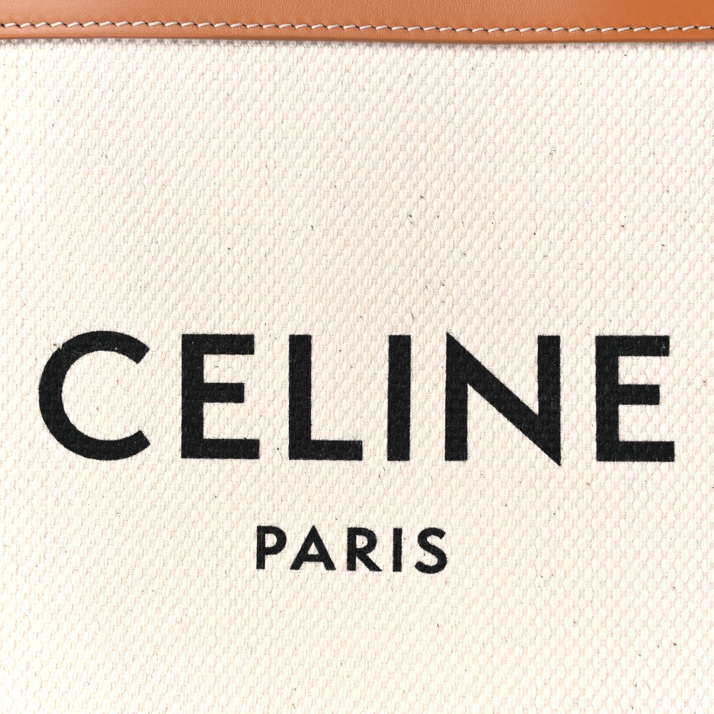 Celine Canvas Calfskin Mini Vertical Cabas Natural Tan