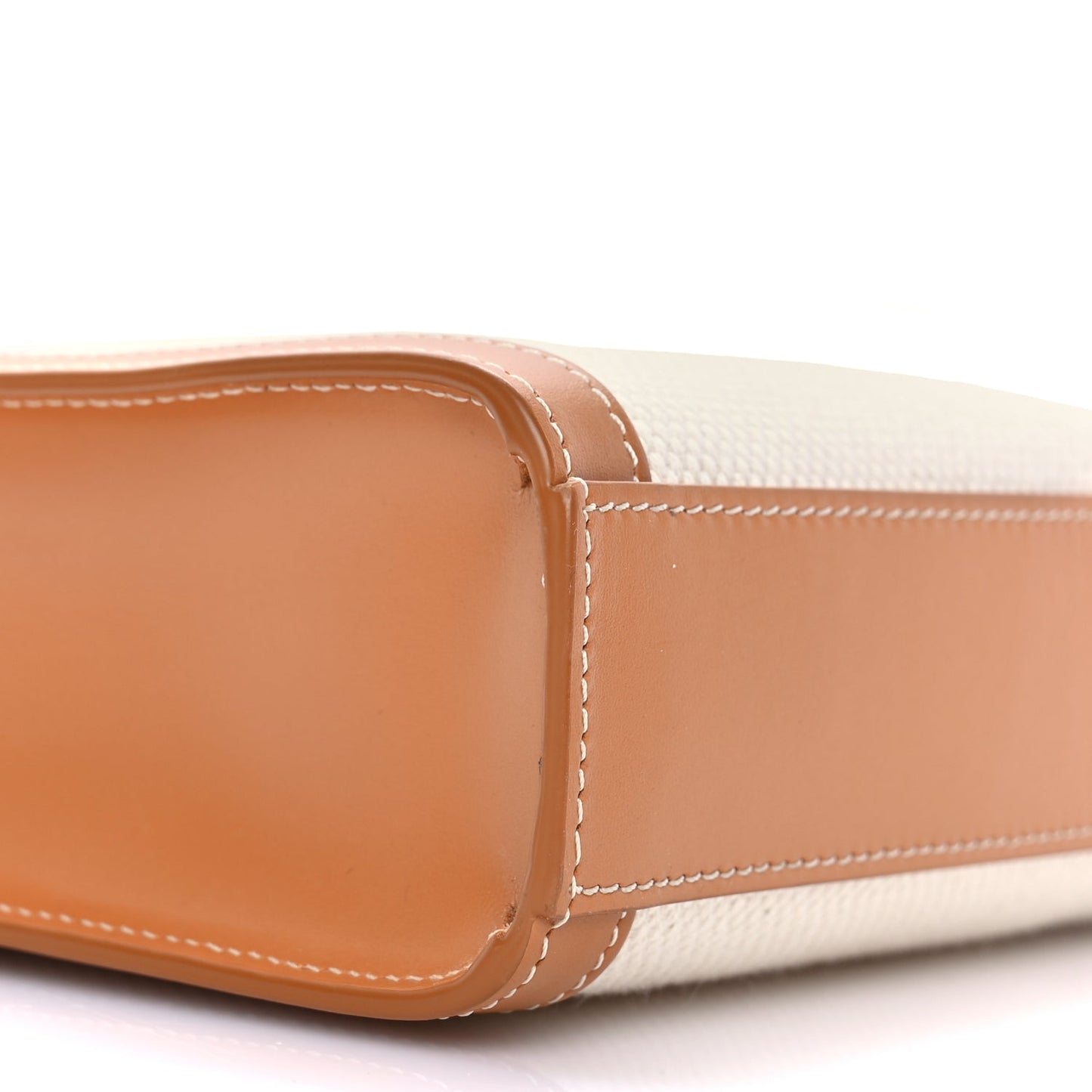 Celine Canvas Calfskin Mini Vertical Cabas Natural Tan