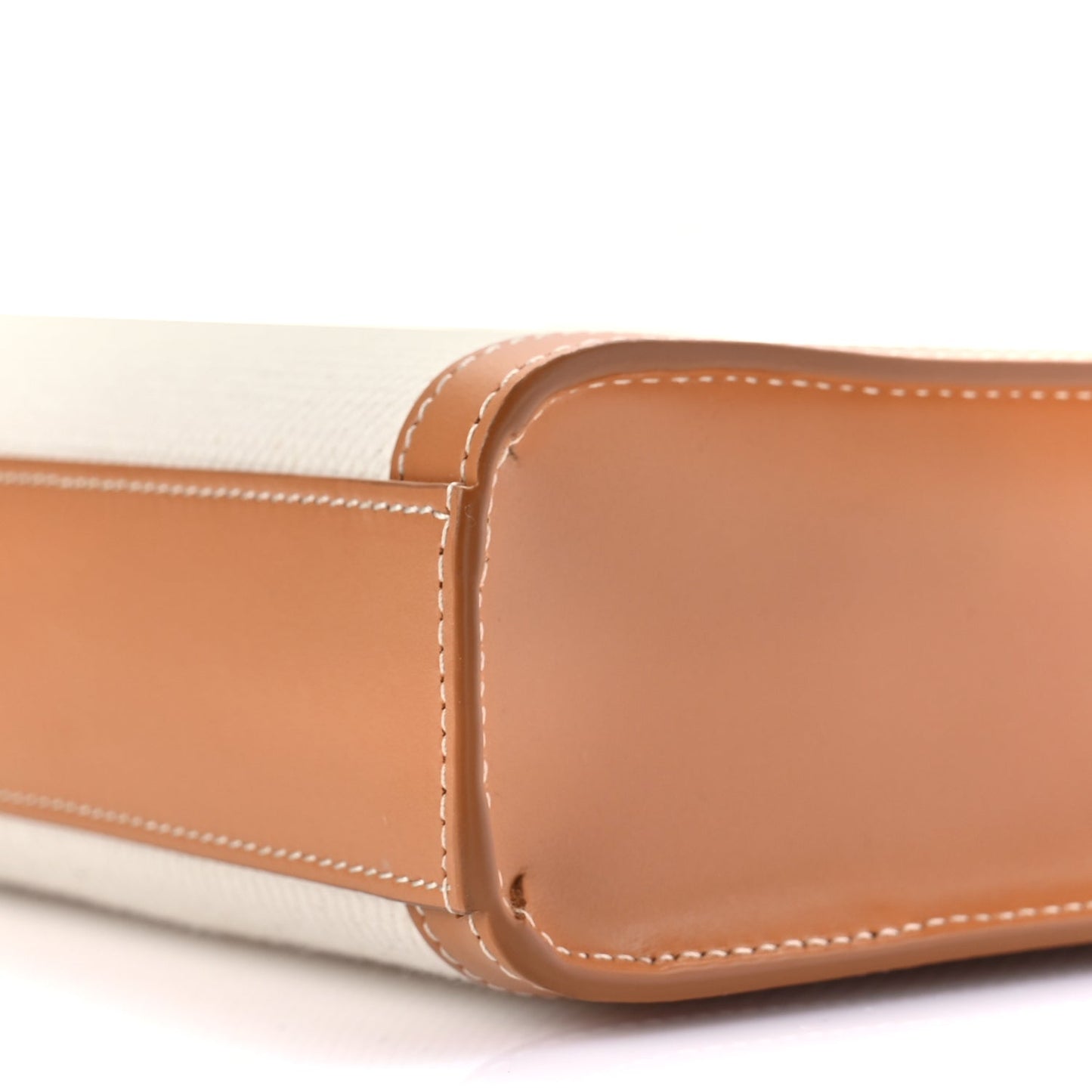 Celine Canvas Calfskin Mini Vertical Cabas Natural Tan
