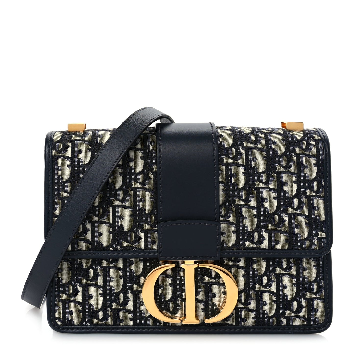 Christian Dior Oblique 30 Montaigne Flap Bag Blue