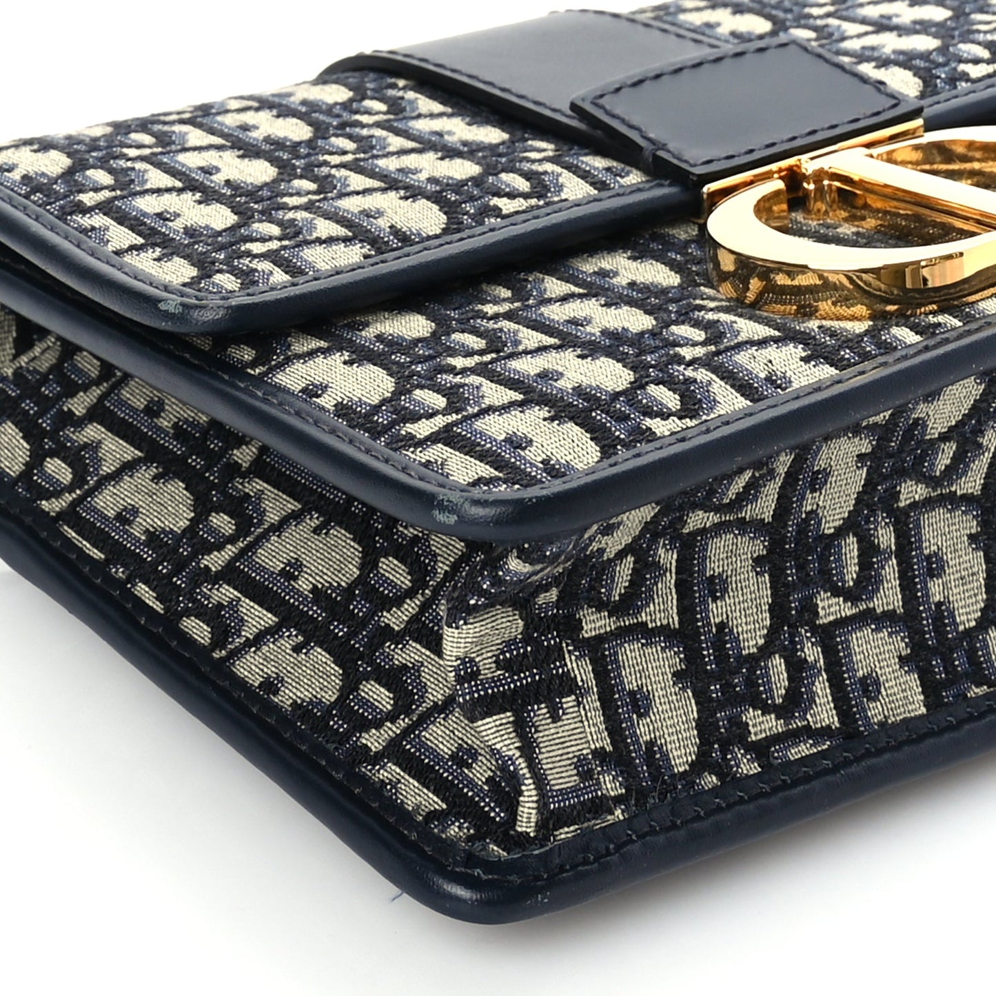 Christian Dior Oblique 30 Montaigne Flap Bag Blue