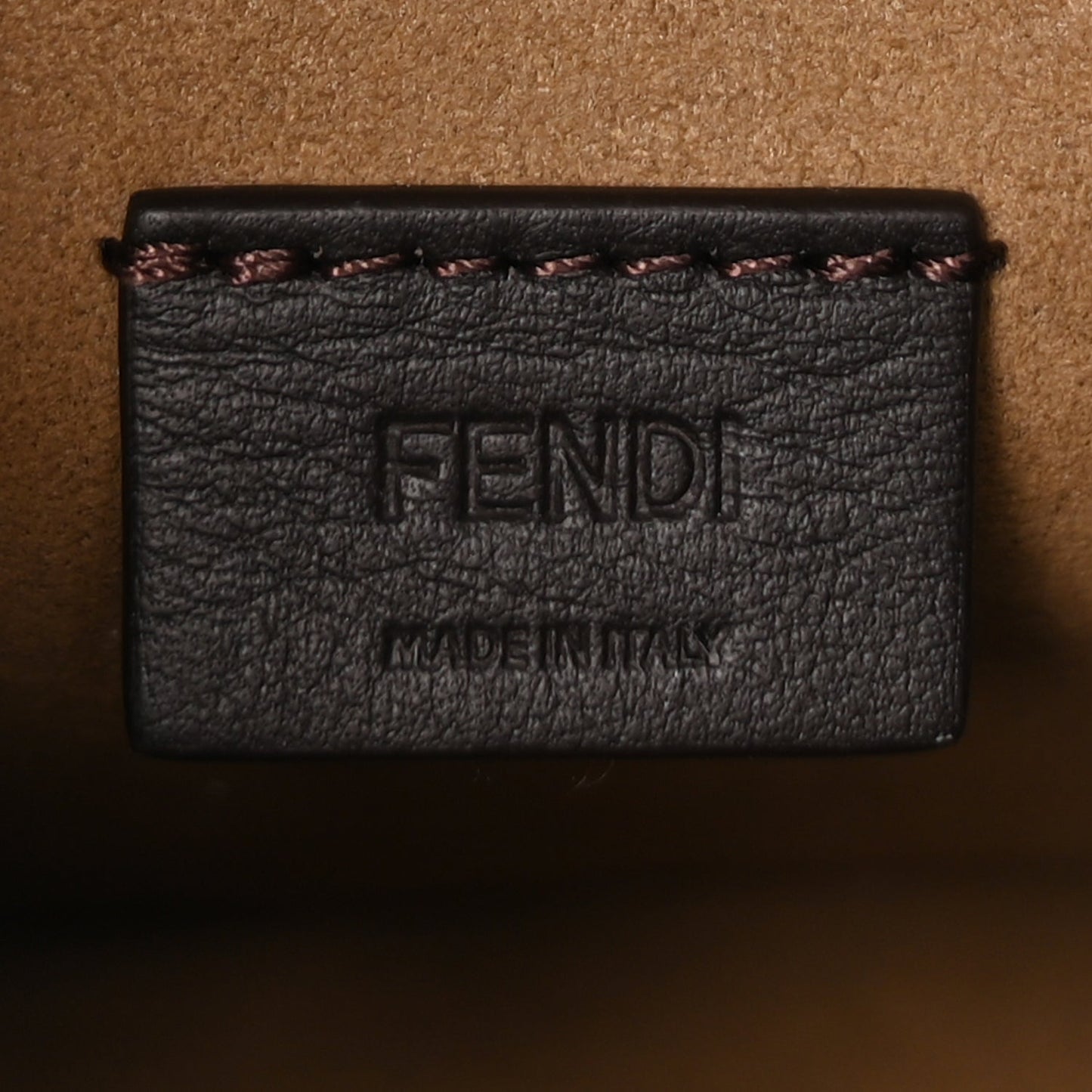 Fendi Fabric Jacquard Vitello Grace FF 1974 Mini Fendessence Shoulder Bag Tobacco Moro Ebano