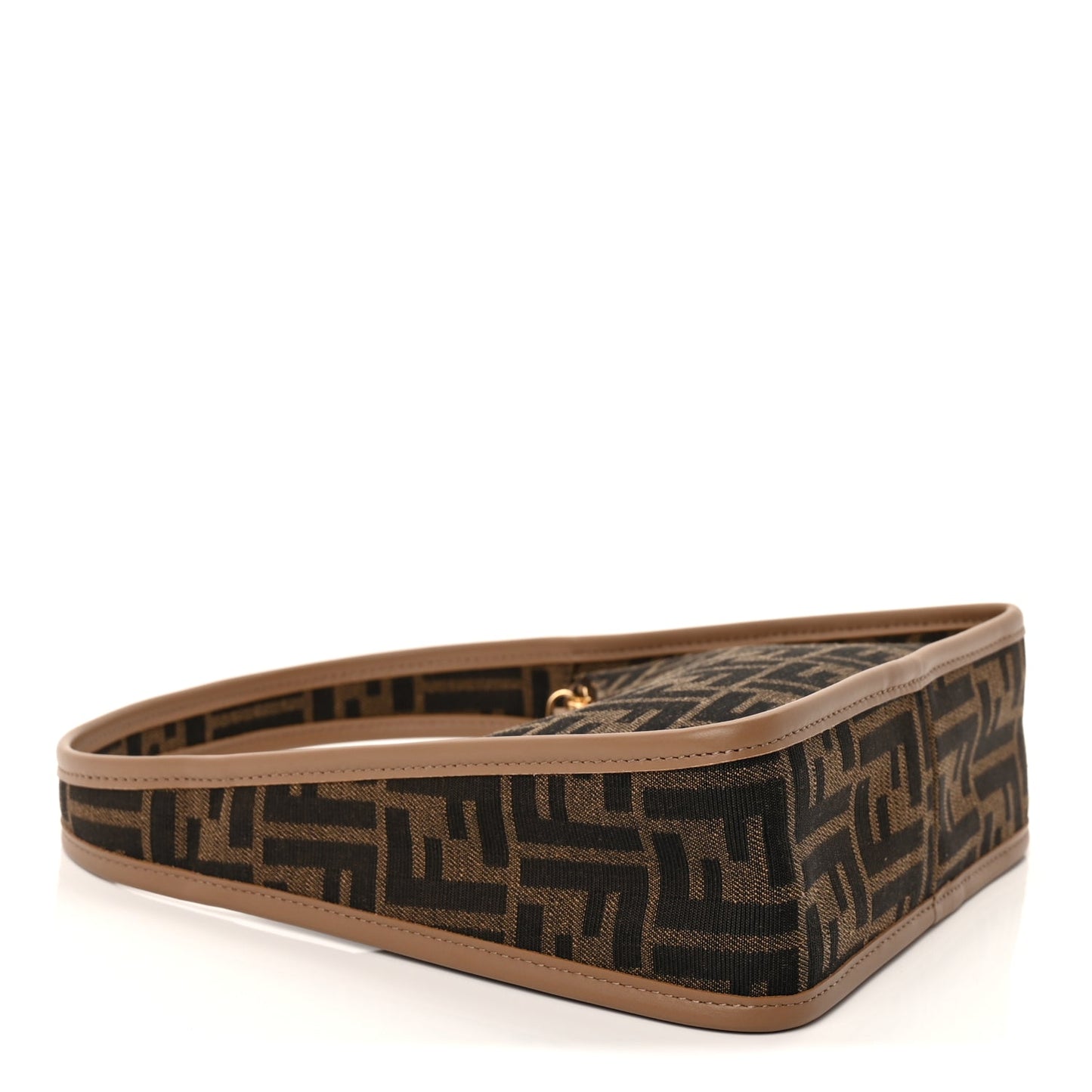 Fendi Fabric Jacquard Vitello Grace FF 1974 Mini Fendessence Shoulder Bag Tobacco Moro Ebano