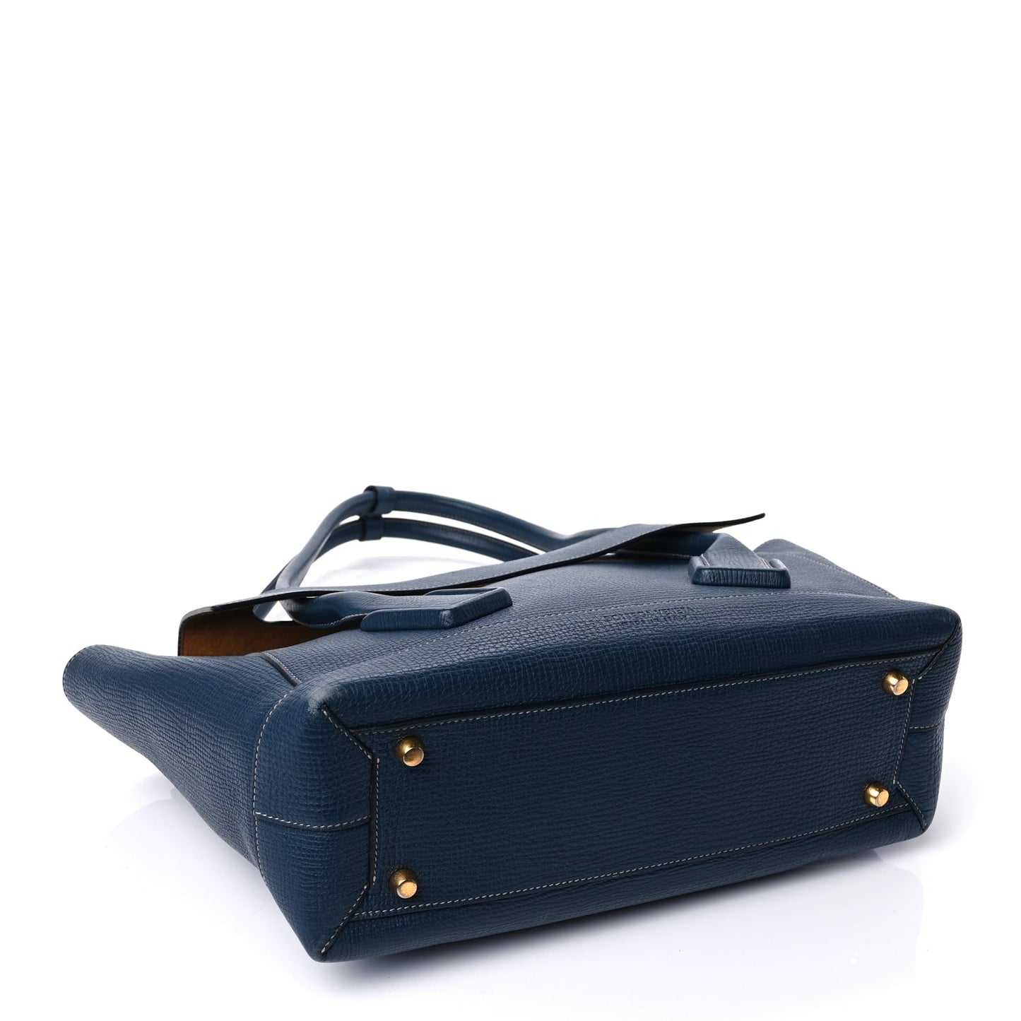 Bottega Veneta Grainy Calfskin Small Arco Dark Blue