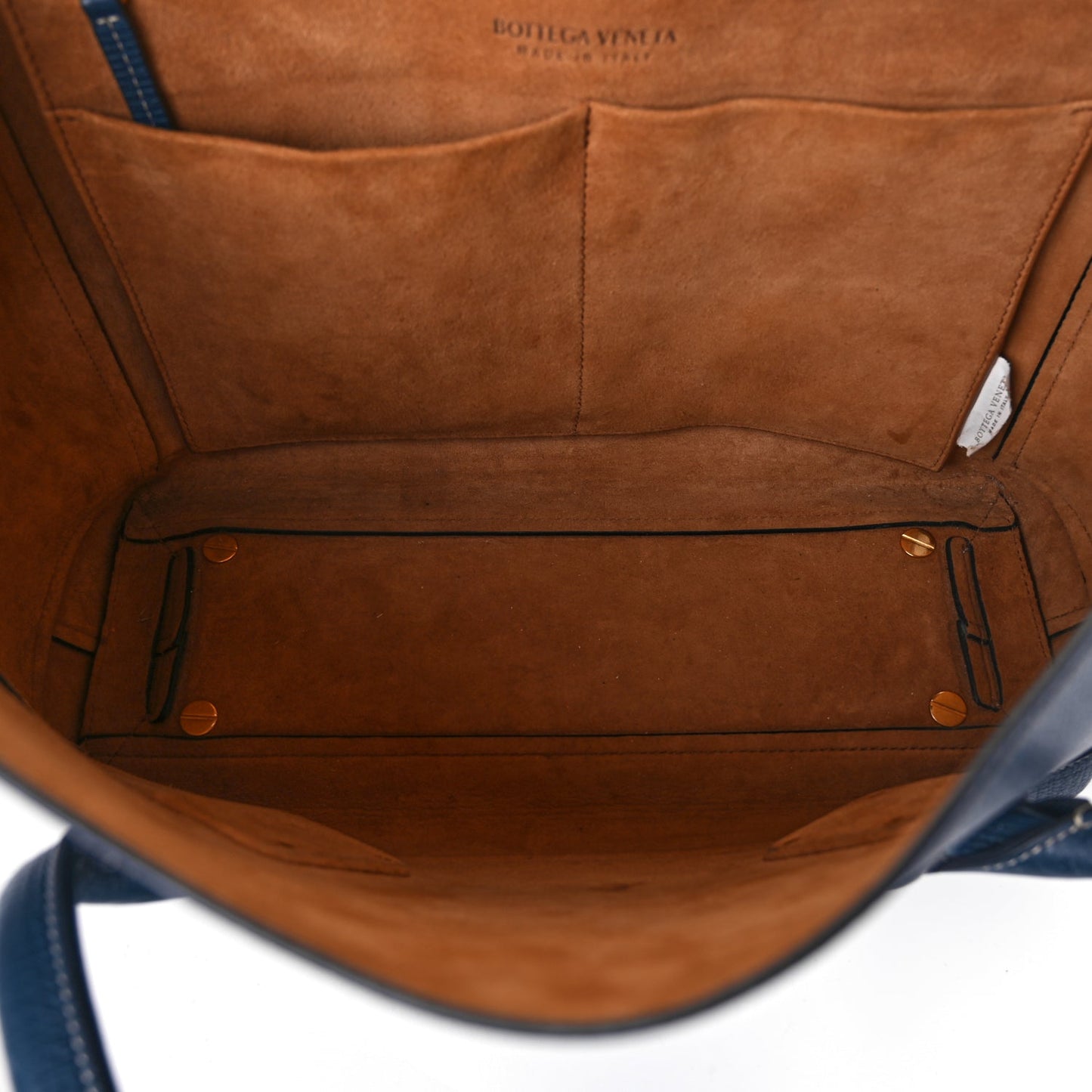 Bottega Veneta Grainy Calfskin Small Arco Dark Blue