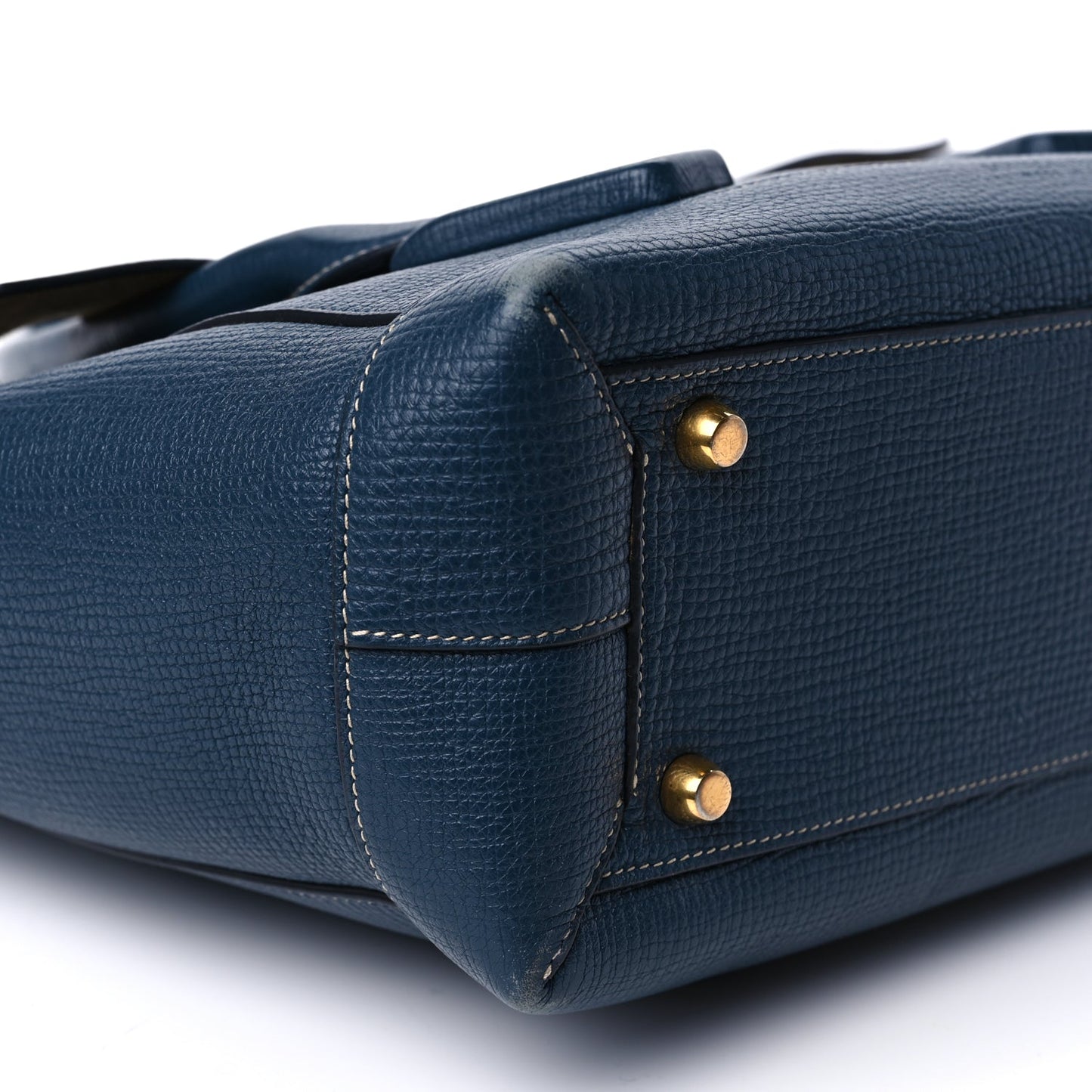 Bottega Veneta Grainy Calfskin Small Arco Dark Blue
