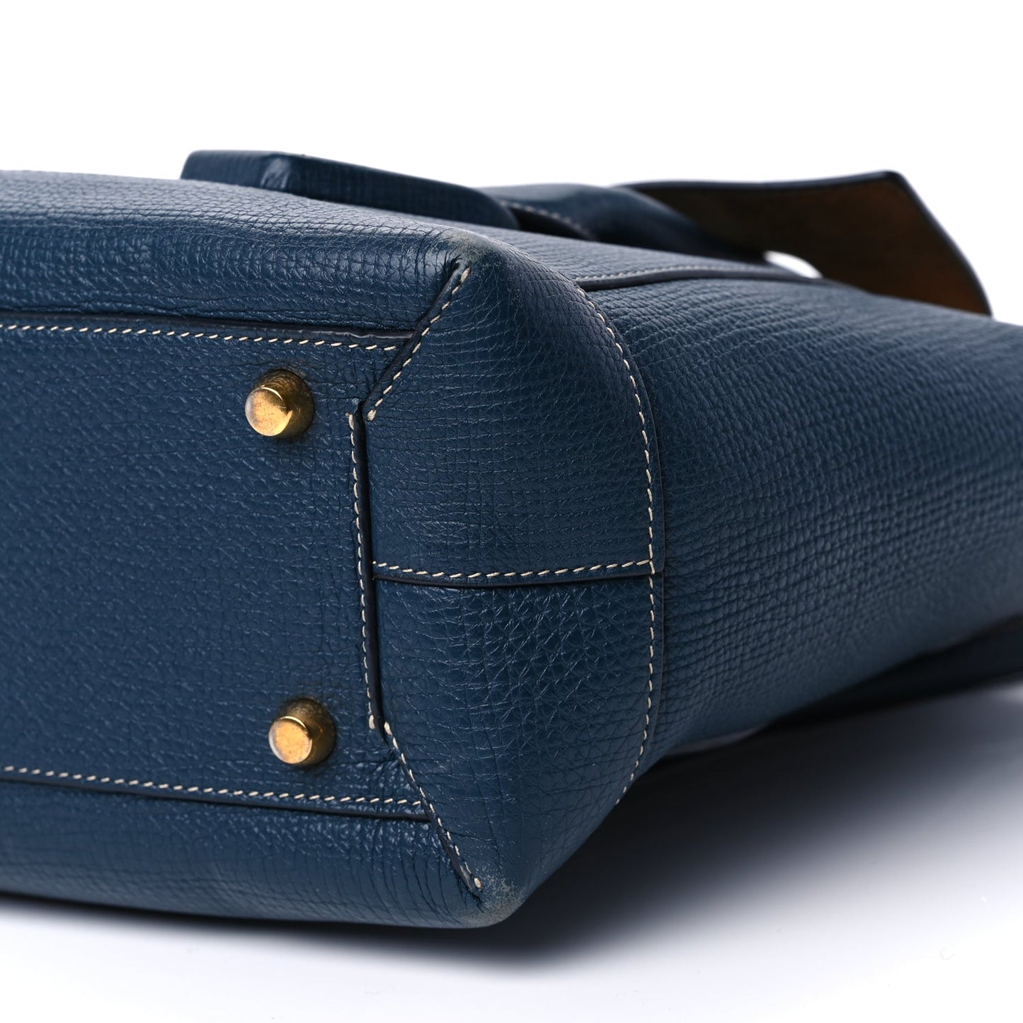 Bottega Veneta Grainy Calfskin Small Arco Dark Blue