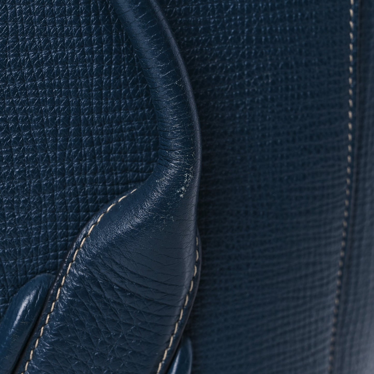 Bottega Veneta Grainy Calfskin Small Arco Dark Blue