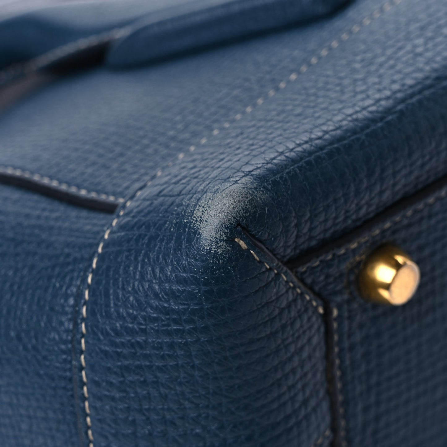 Bottega Veneta Grainy Calfskin Small Arco Dark Blue