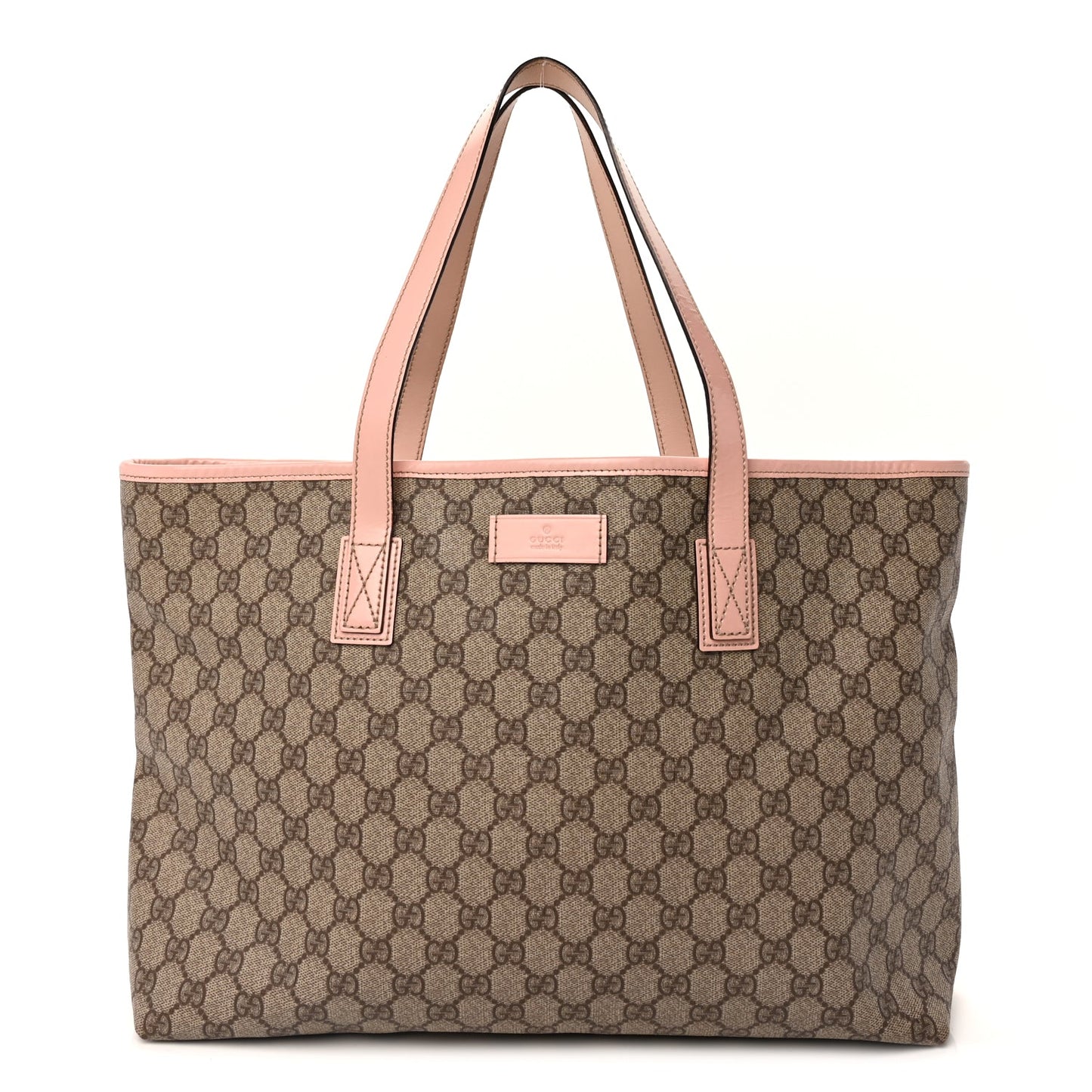 Gucci GG Supreme Monogram Medium Zippered Shopping Tote Pink