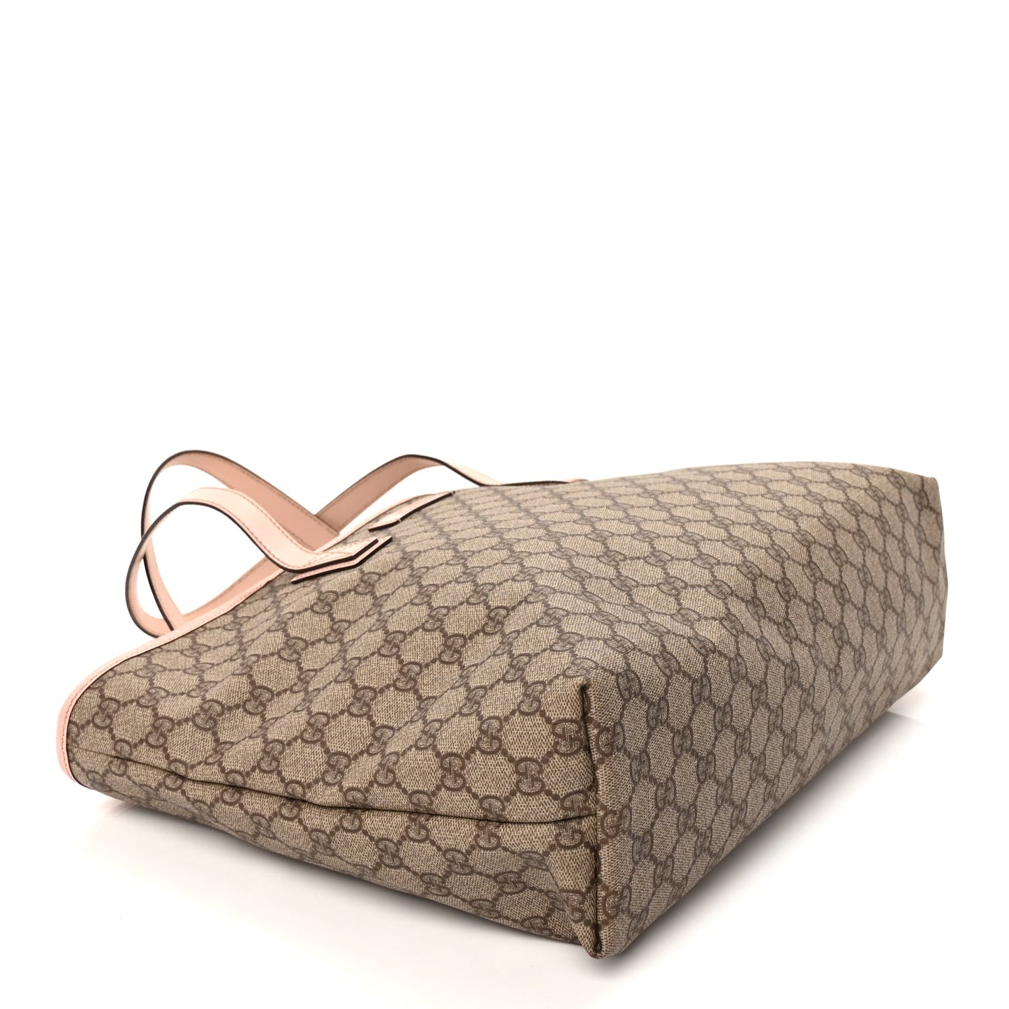 Gucci GG Supreme Monogram Medium Zippered Shopping Tote Pink