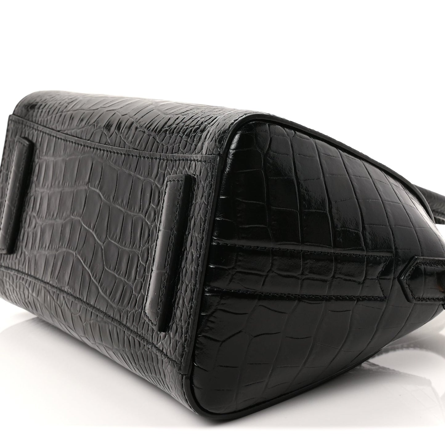 Givenchy Calfskin Crocodile Embossed Mini Antigona Black