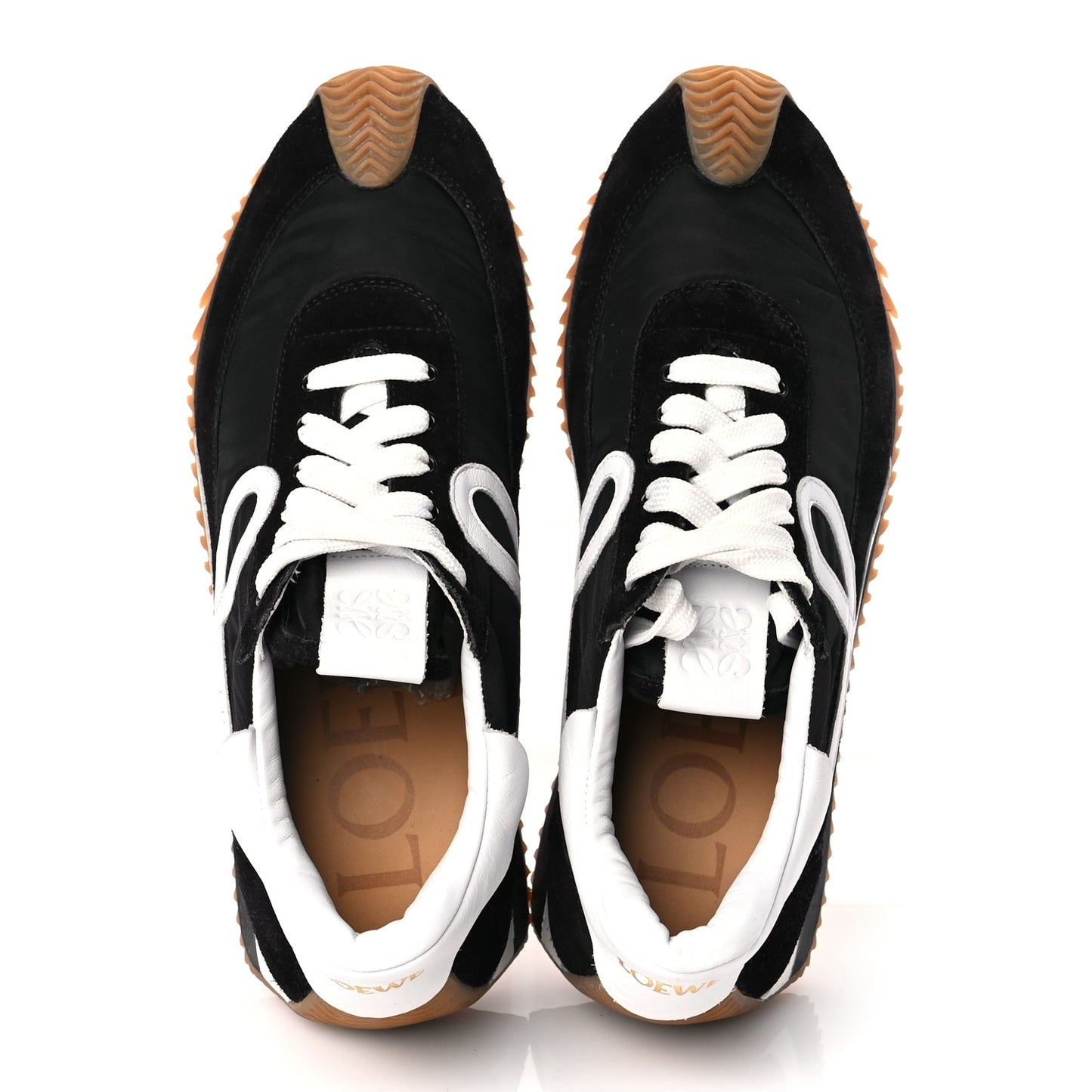 Loewe Nylon Suede Flow Runners Sneakers 40 Black